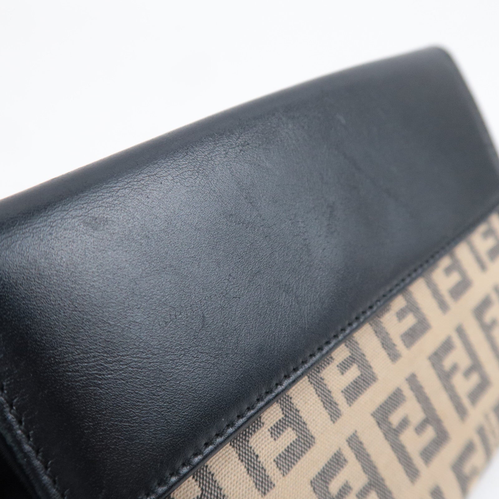 FENDI Zucchino Canvas Leather Wallet Beige 8M0160