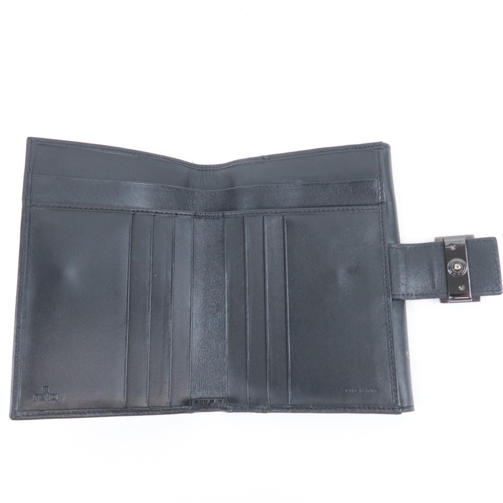 FENDI Zucchino Canvas Leather Wallet Beige 8M0160