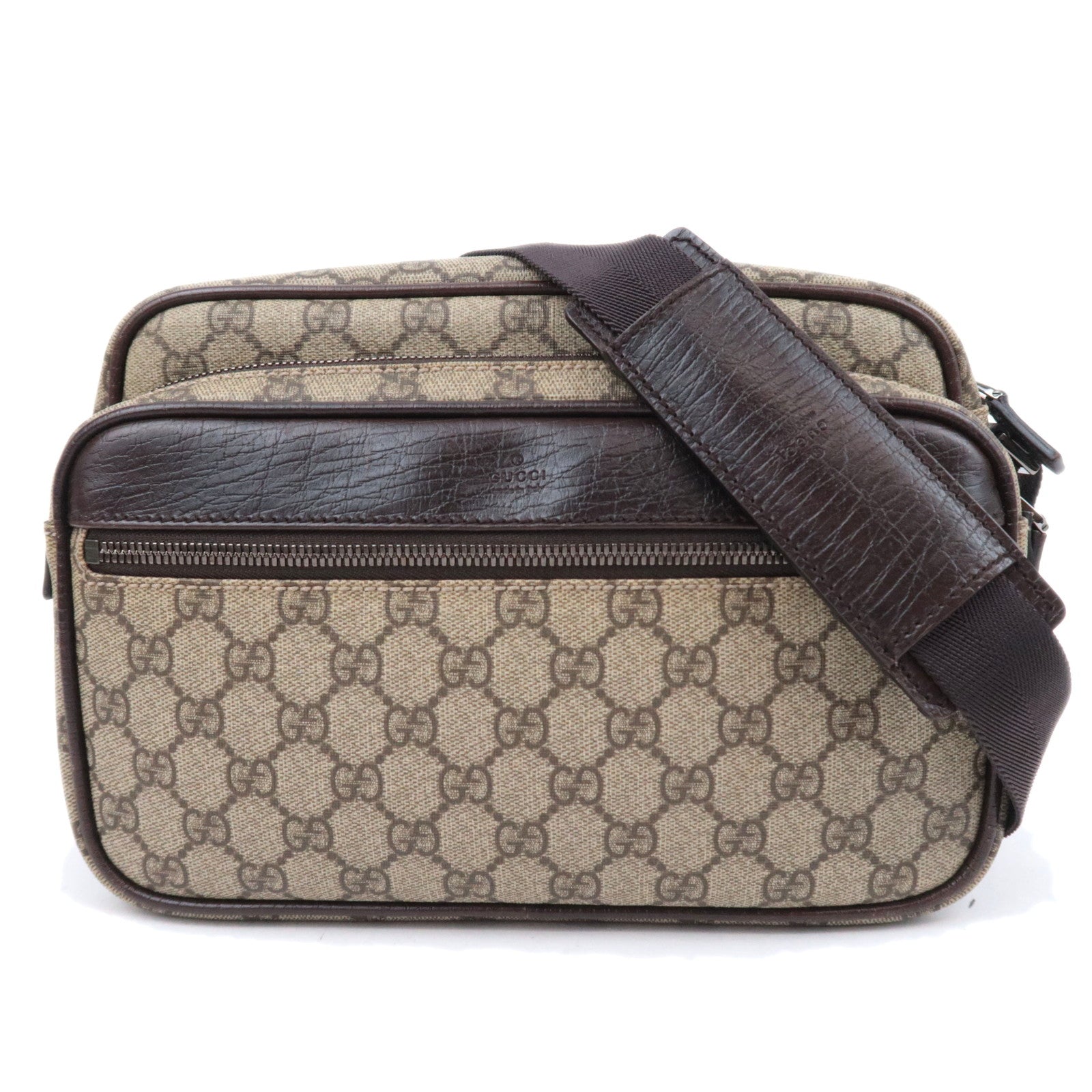 GUCCI GG Supreme Shoulder Bag Beige Brown 11453191011