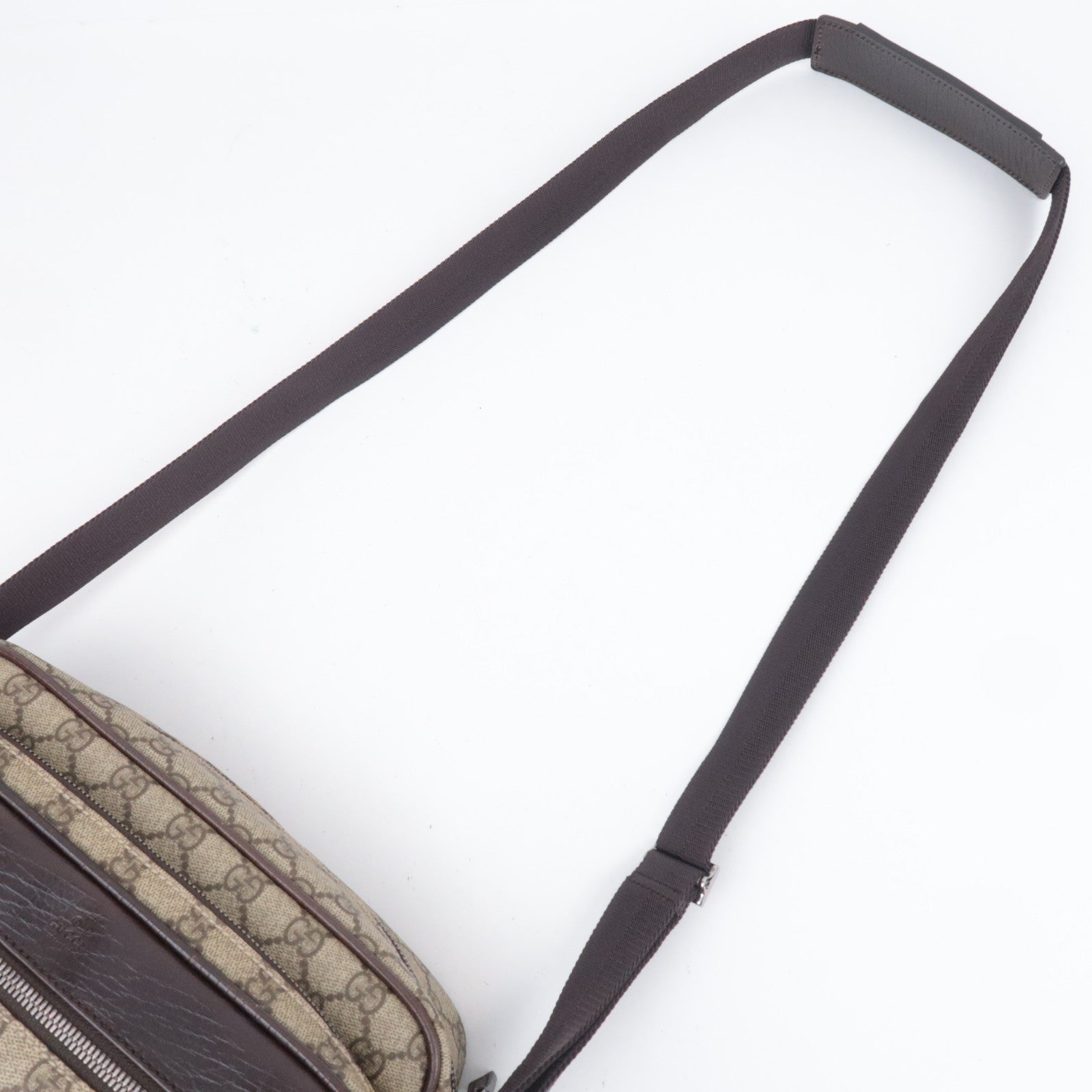 GUCCI GG Supreme Shoulder Bag Beige Brown 114531