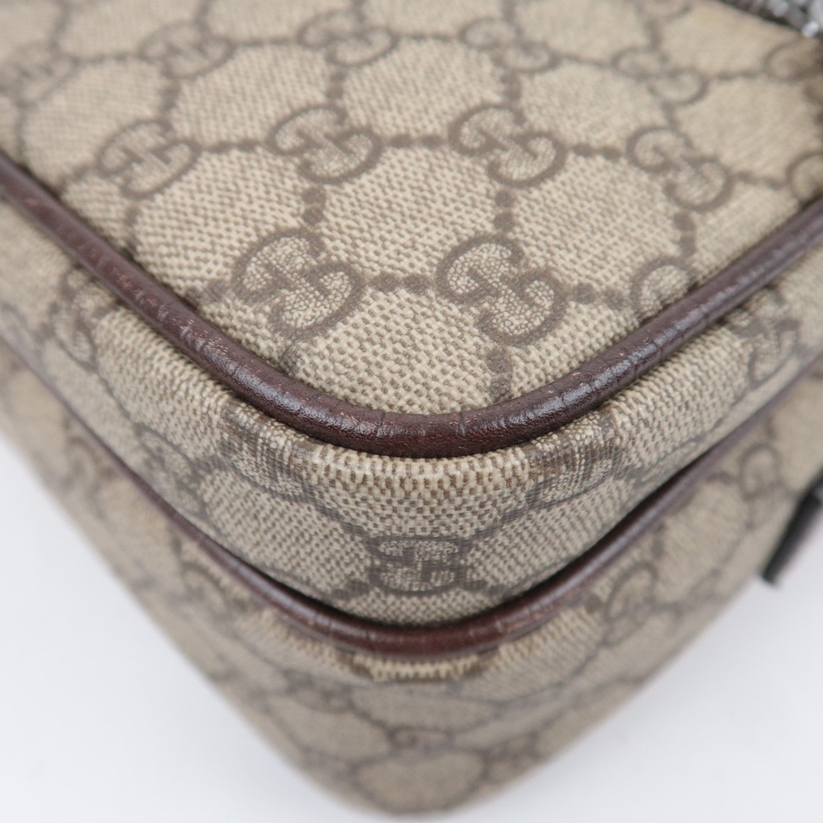 GUCCI GG Supreme Shoulder Bag Beige Brown 114531