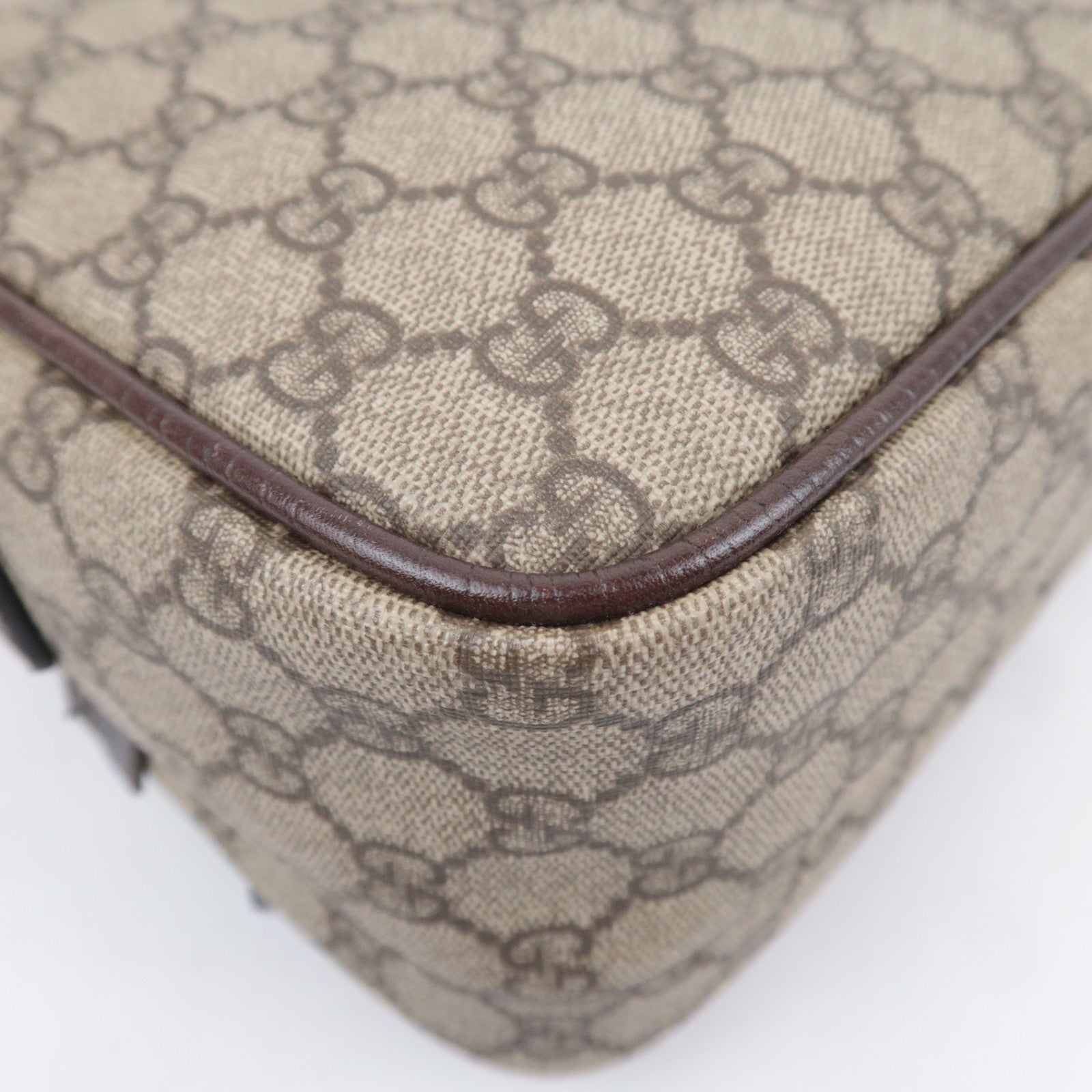 GUCCI GG Supreme Shoulder Bag Beige Brown 114531