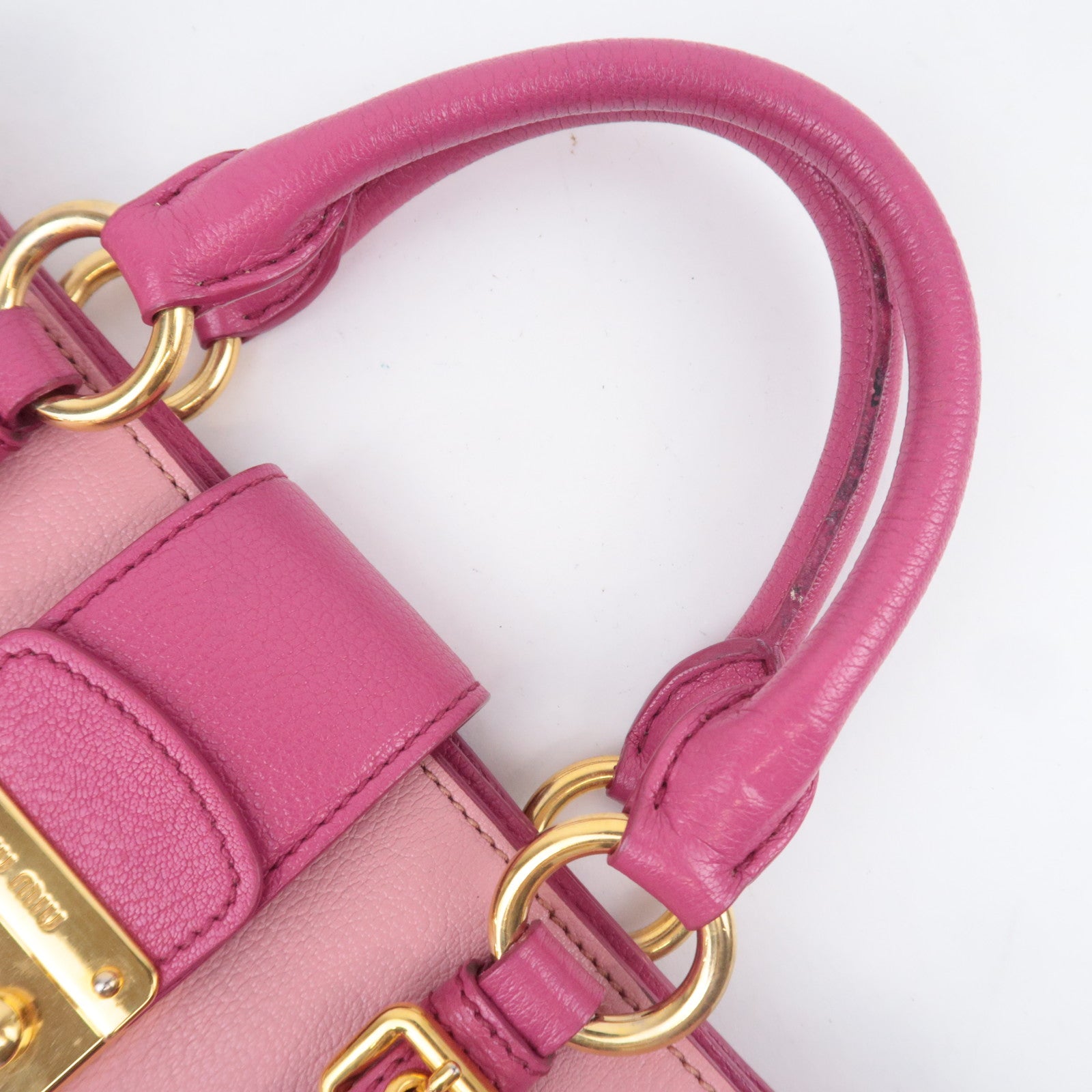MIU MIU Madras Leather Handbag Pink