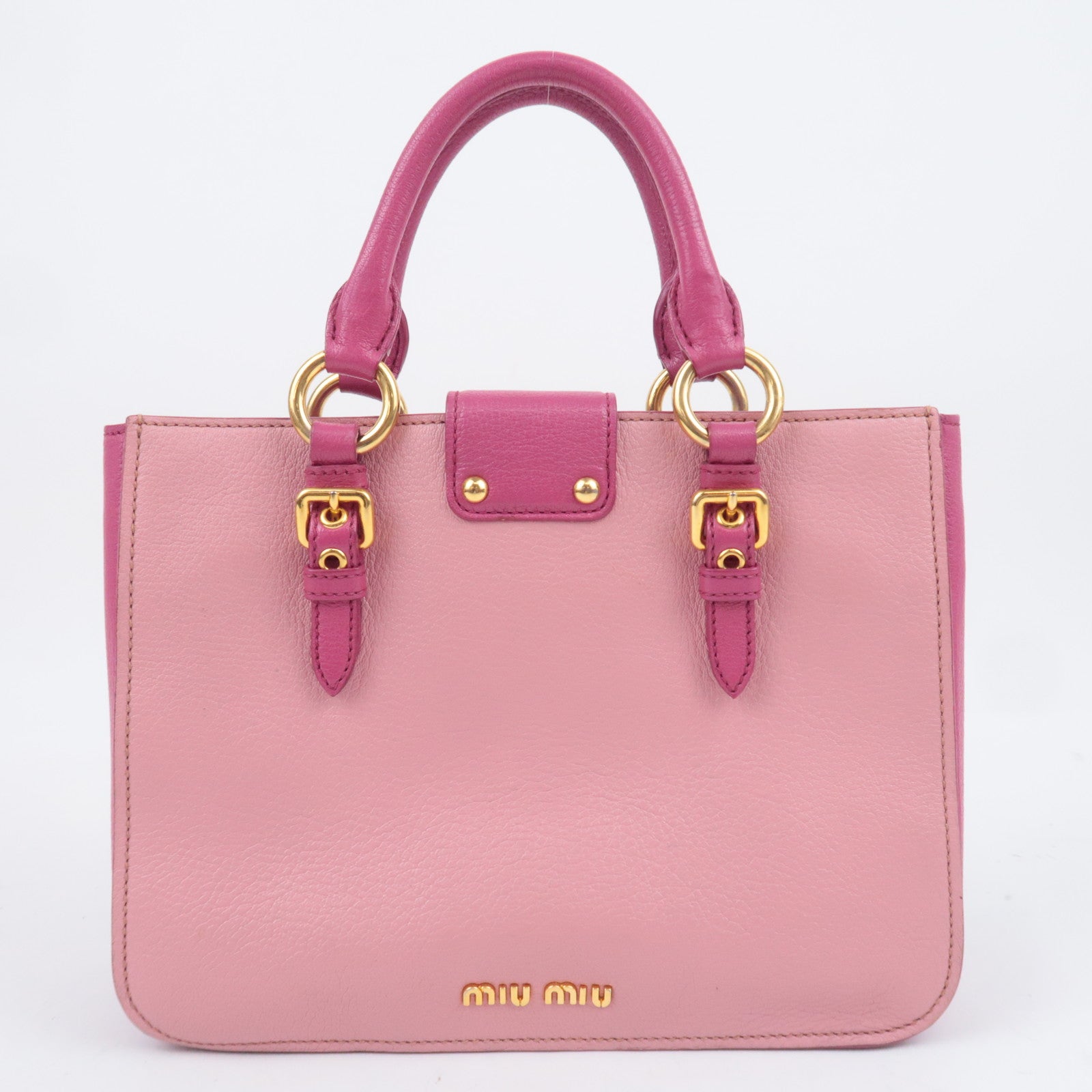 MIU MIU Madras Leather Handbag Pink