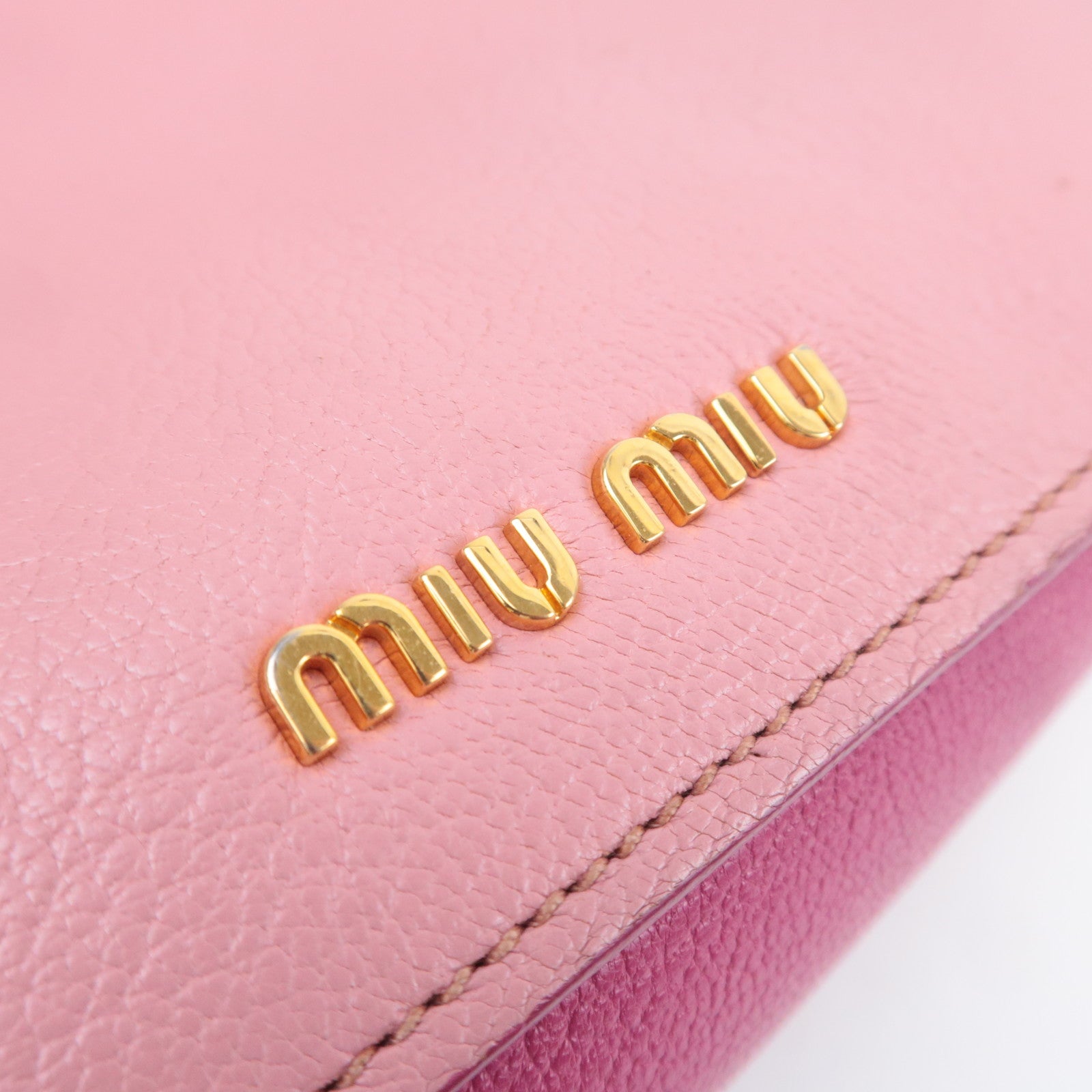 MIU MIU Madras Leather Handbag Pink