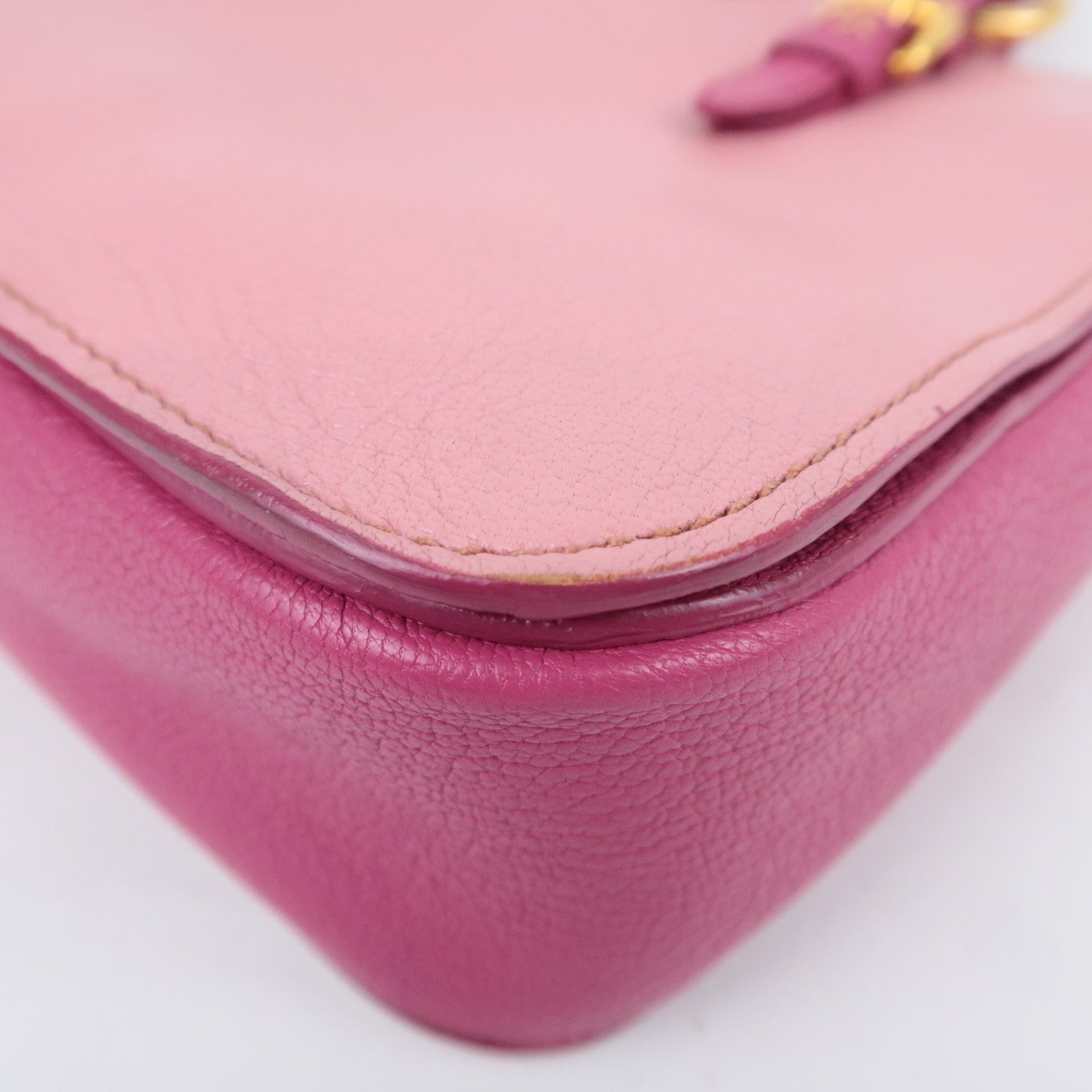 MIU MIU Madras Leather Handbag Pink