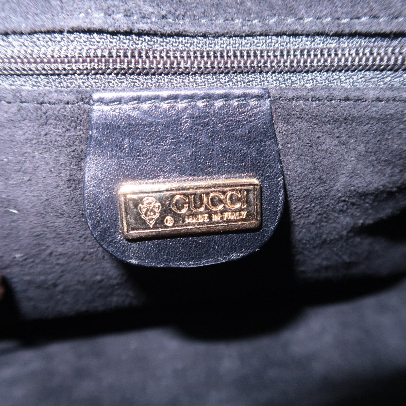 GUCCI Old Gucci Interlocking G Leather Shoulder Bag Black 007.104.0098