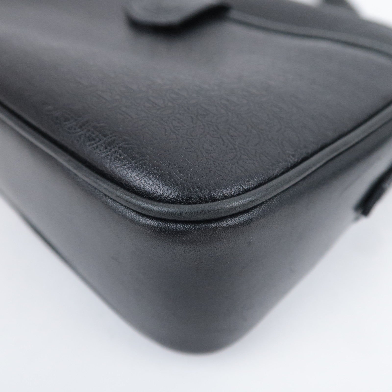 GUCCI Old Gucci Interlocking G Leather Shoulder Bag Black 007.104.0098