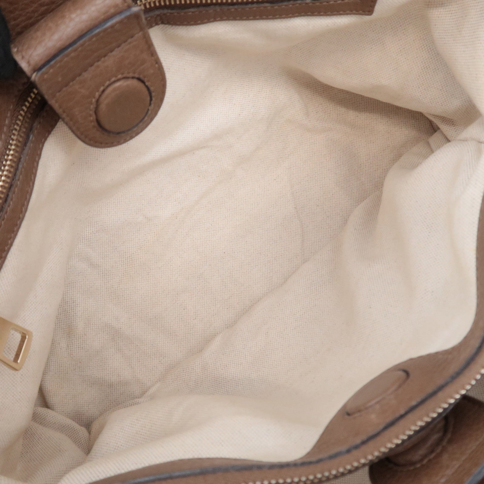 GUCCI Bamboo Shopper Medium 2Way Leather Handbag Brown 323660