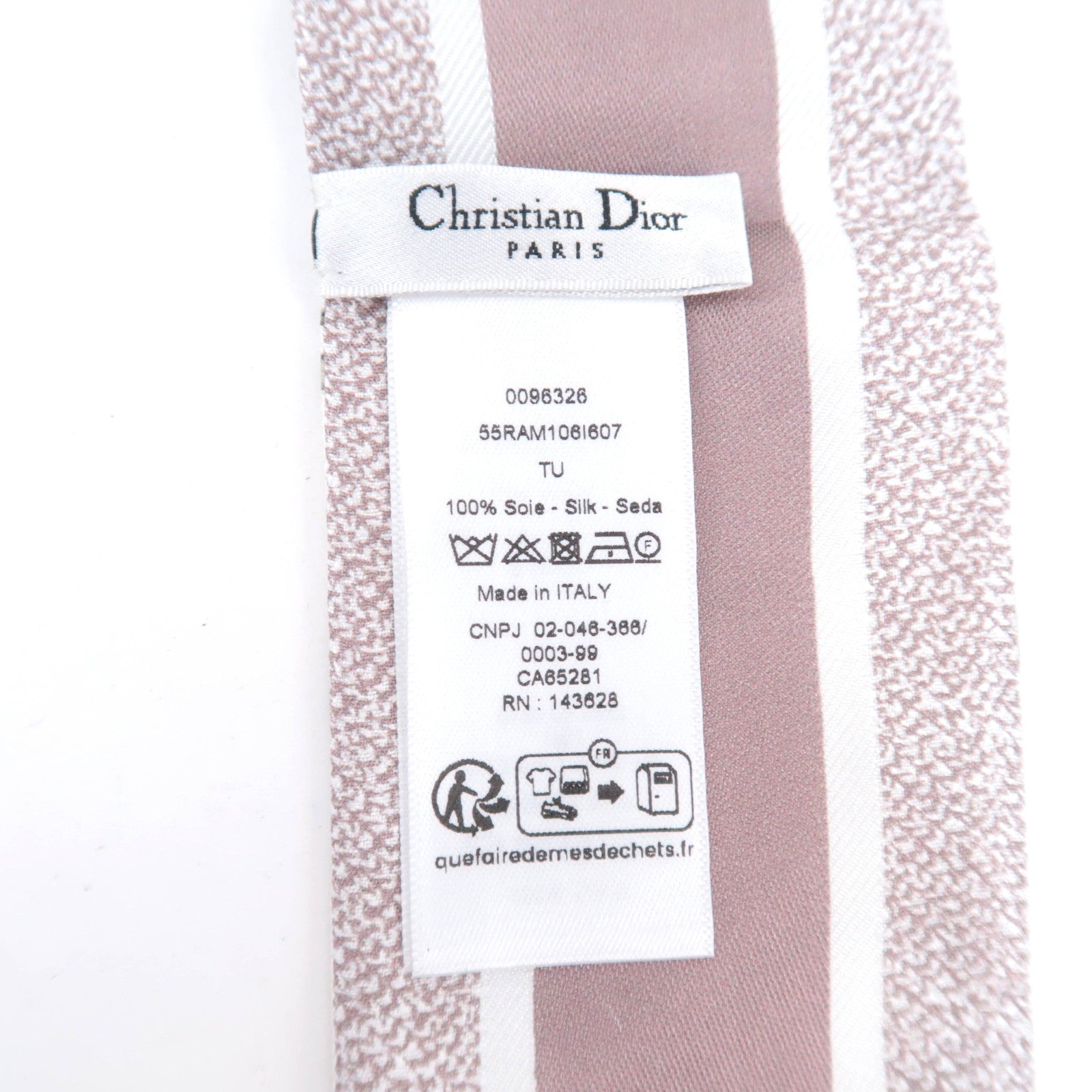 Christian Dior Mitzah Flower Print Scarf 100% Silk White Pink Beige