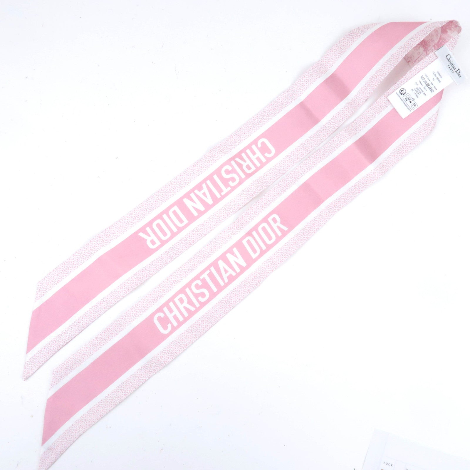 Christian Dior Mitzah Animal Print Scarf 100% Silk White Pink
