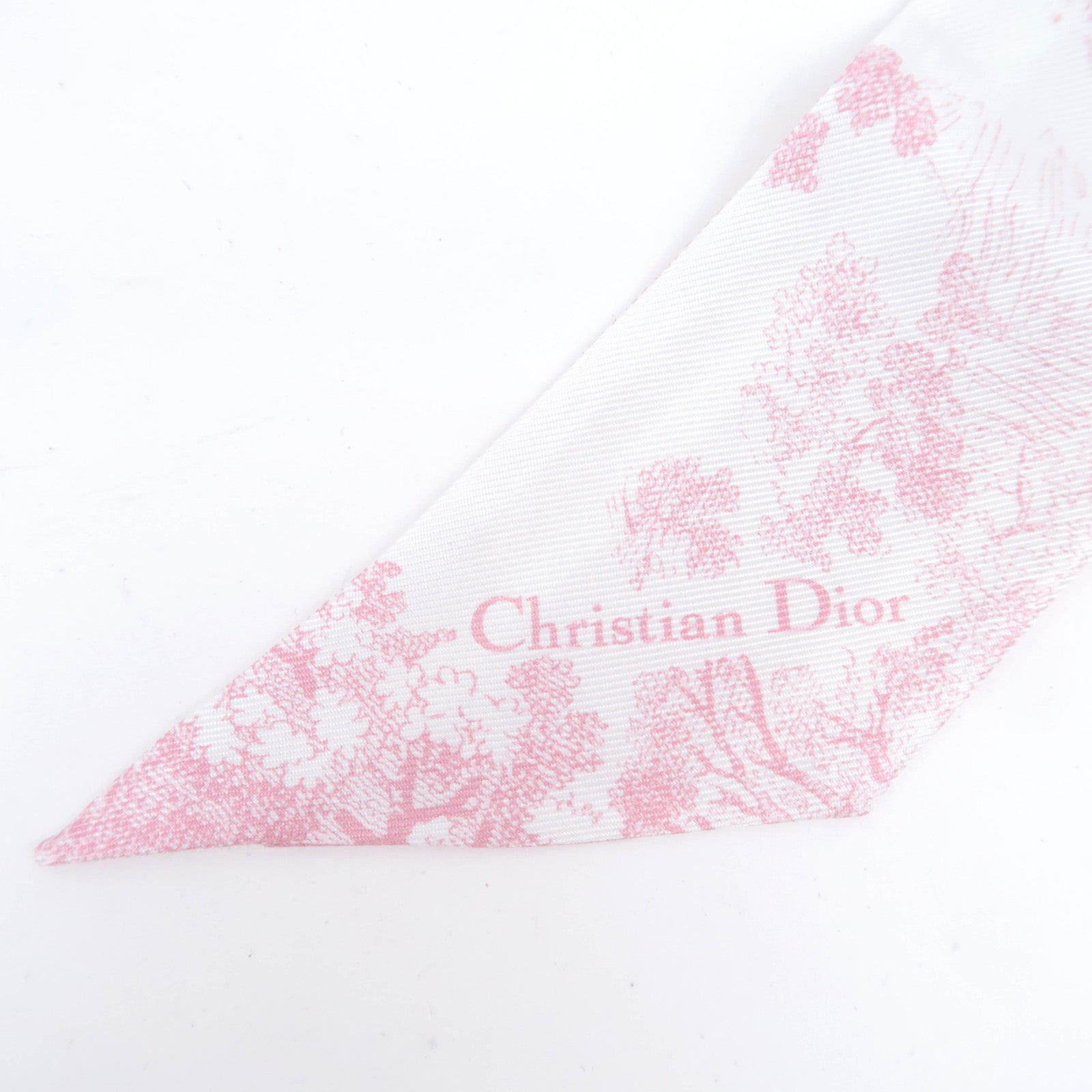 Christian Dior Mitzah Animal Print Scarf 100% Silk White Pink