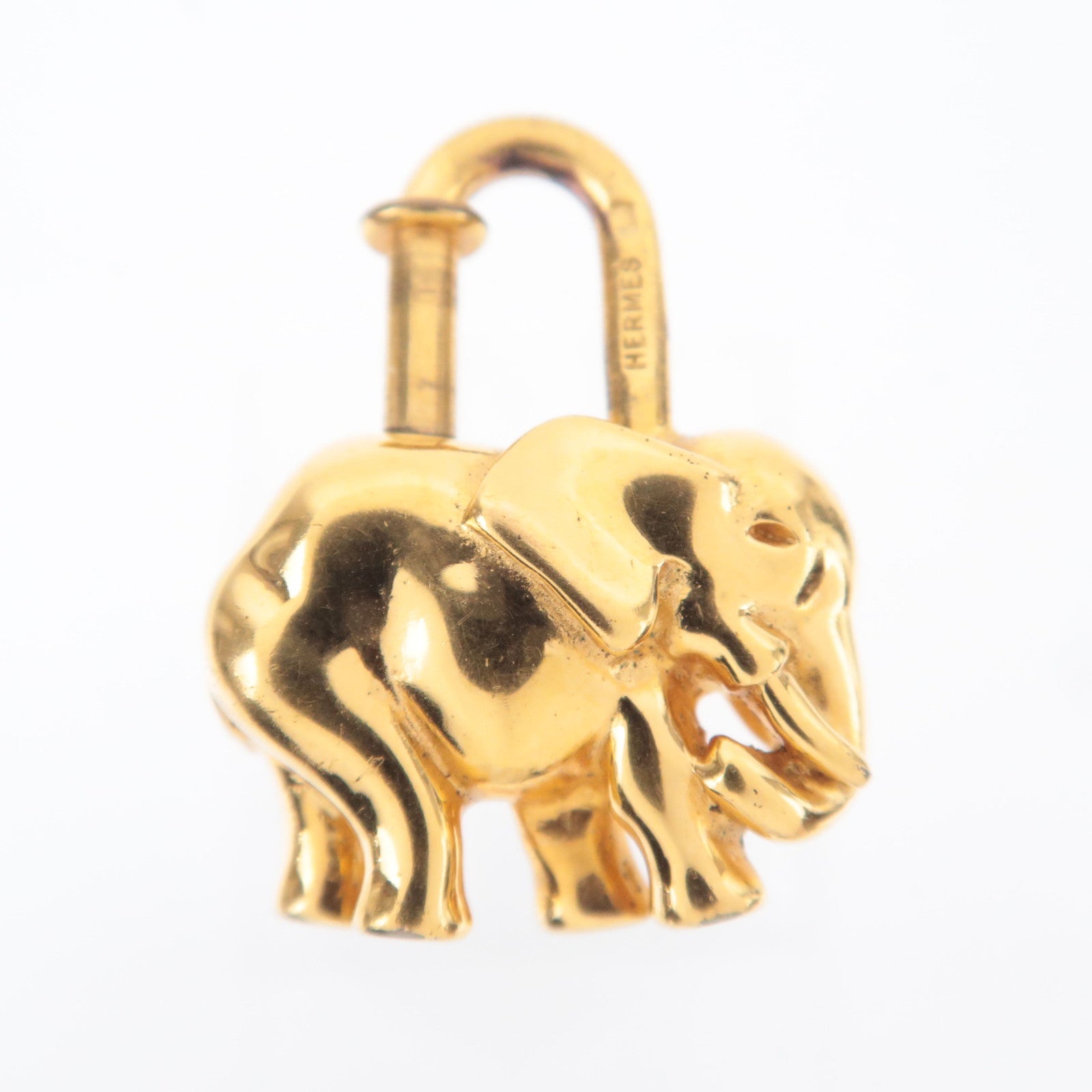HERMES Elephant Charm Lock Gold Color