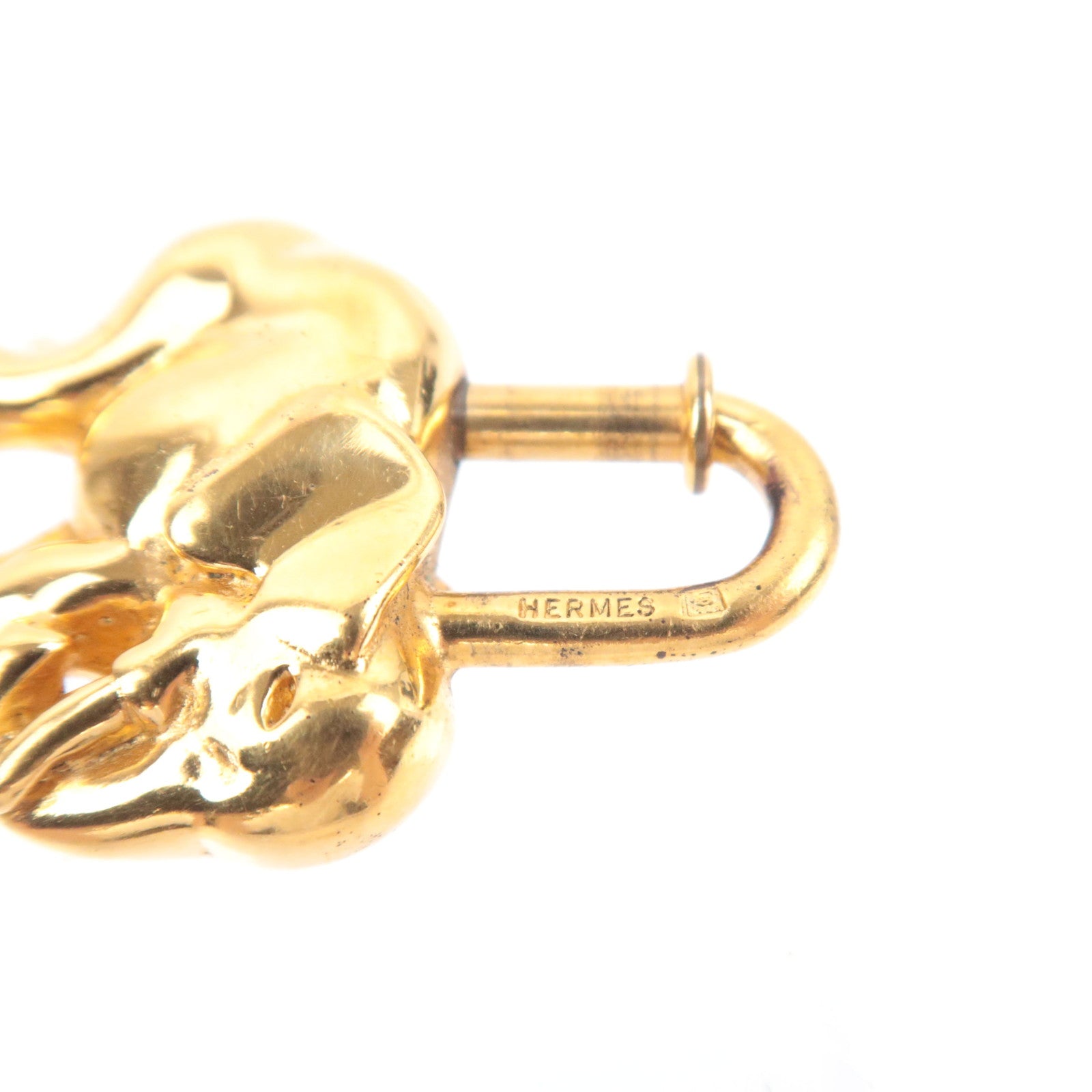 HERMES Elephant Charm Lock Gold Color