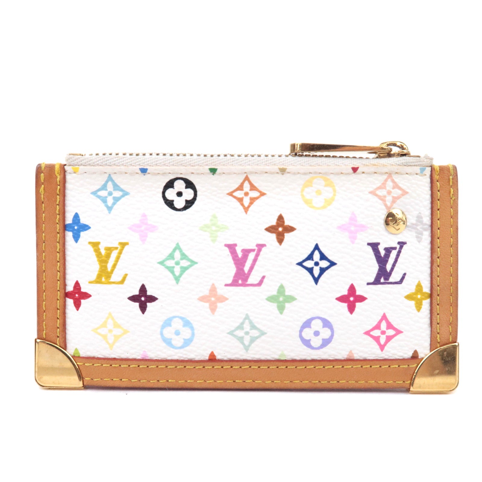 Louis Vuitton Monogram Multicolor Murakami Pochette Cles Coin Case Blanc M92655