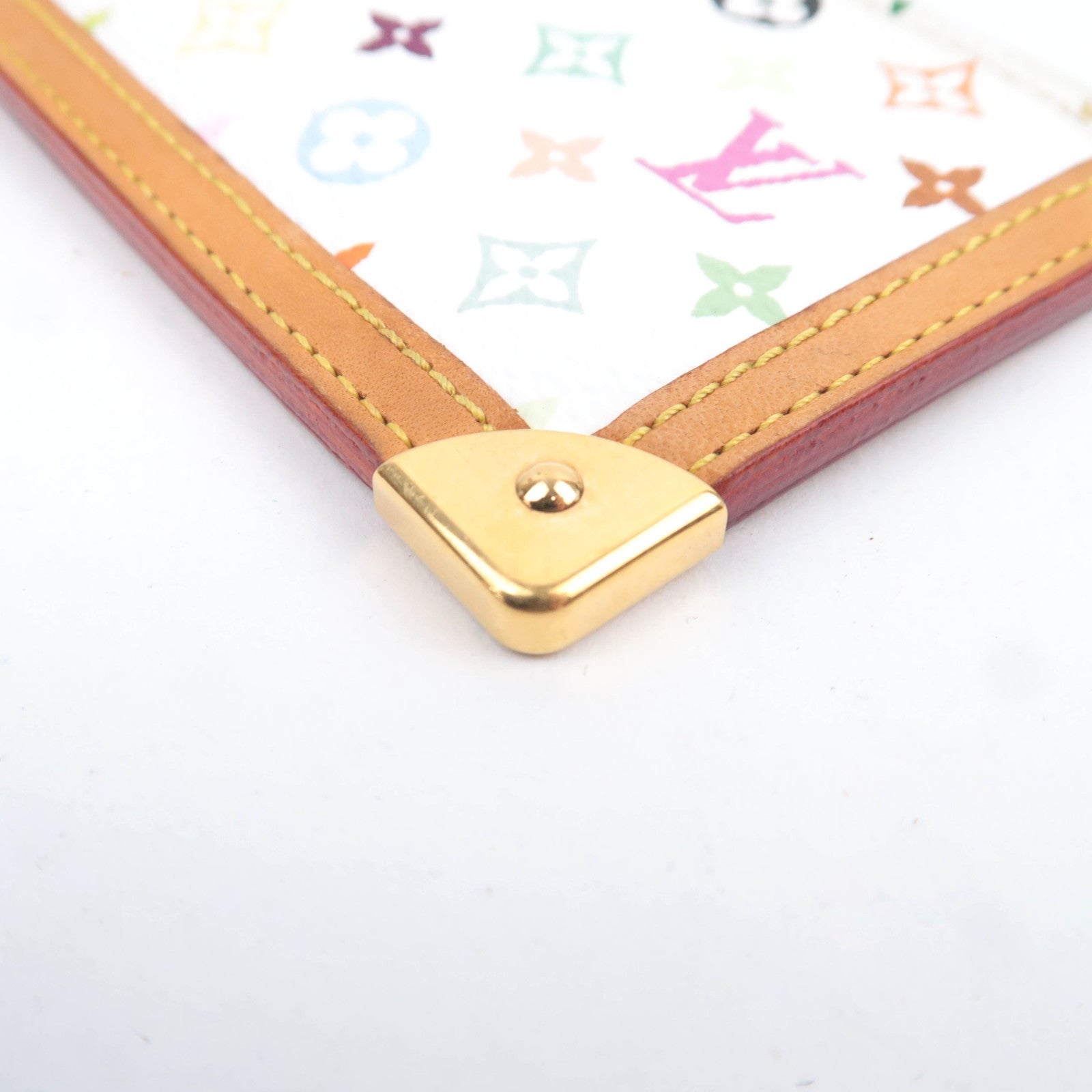 Louis Vuitton Monogram Multicolor Murakami Pochette Cles Coin Case Blanc M92655