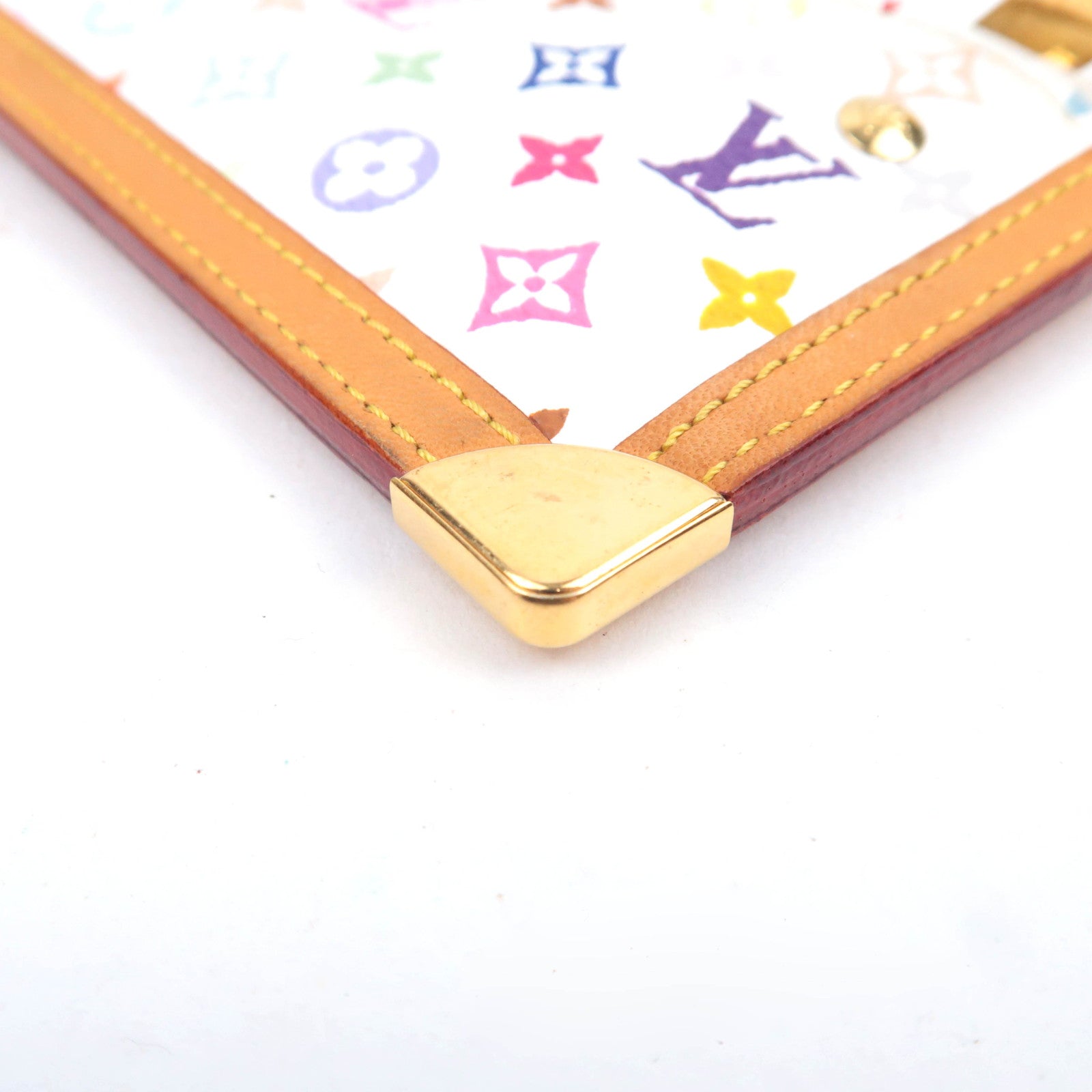 Louis Vuitton Monogram Multicolor Murakami Pochette Cles Coin Case Blanc M92655