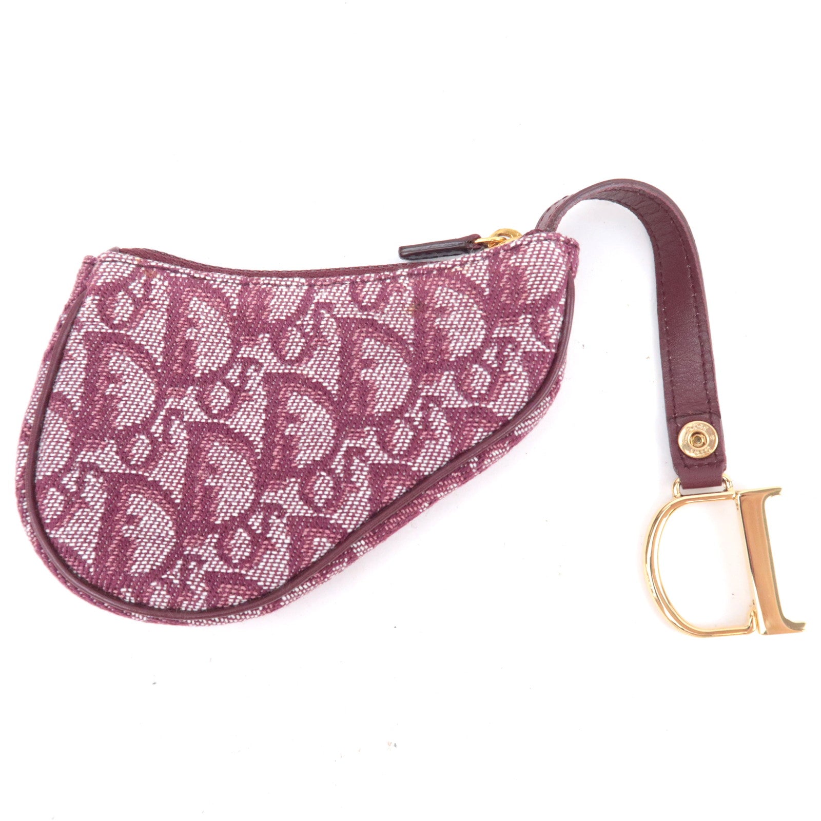 Christian Dior Trotter Saddle Canvas Small Coin Case Red