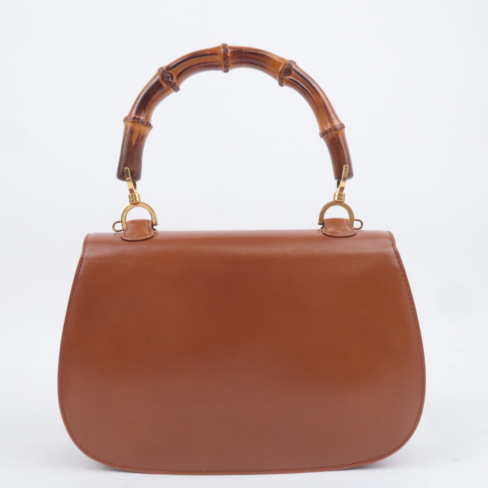 GUCCI Bamboo 2Way Leather Handbag Brown 000.2046.0633