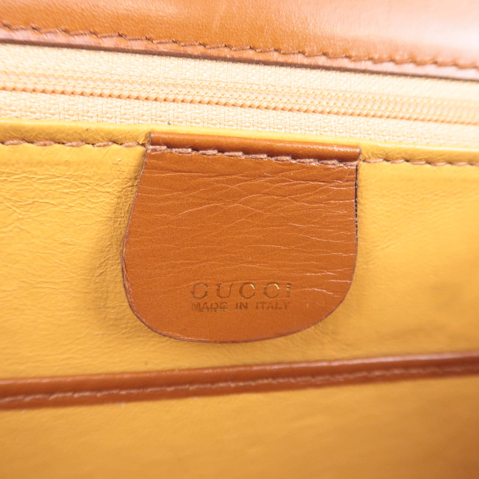 GUCCI Bamboo 2Way Leather Handbag Brown 000.2046.0633