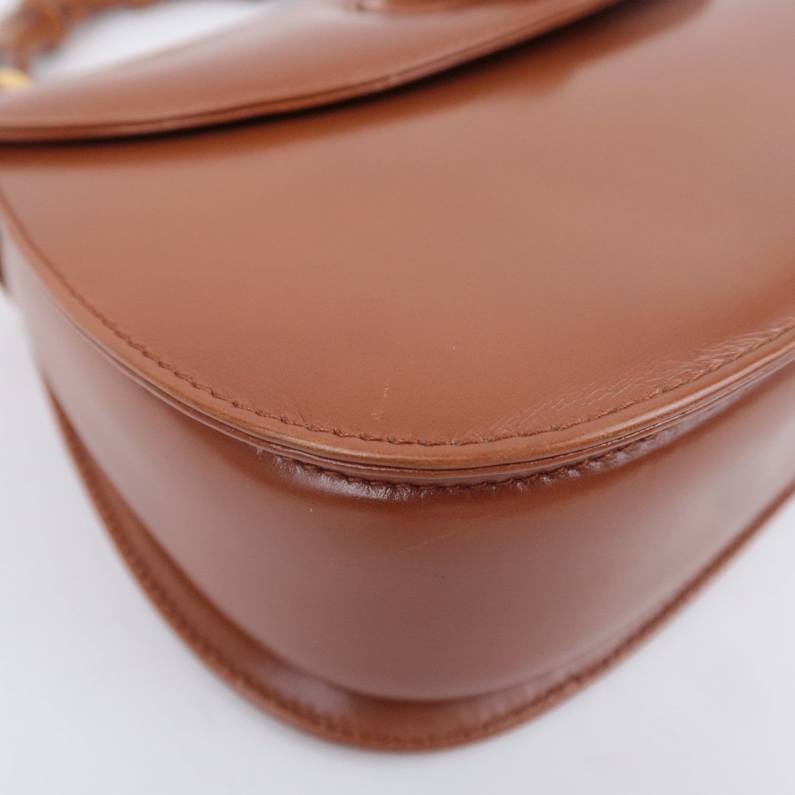 GUCCI Bamboo 2Way Leather Handbag Brown 000.2046.0633