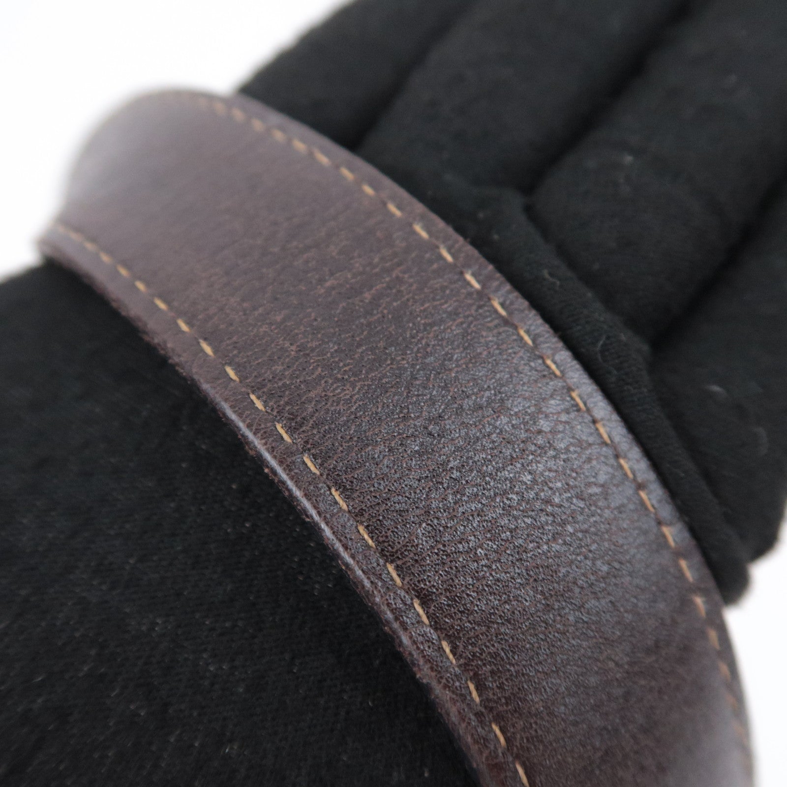 FENDI Zucca Canvas Leather Shoulder Bag Brown Black