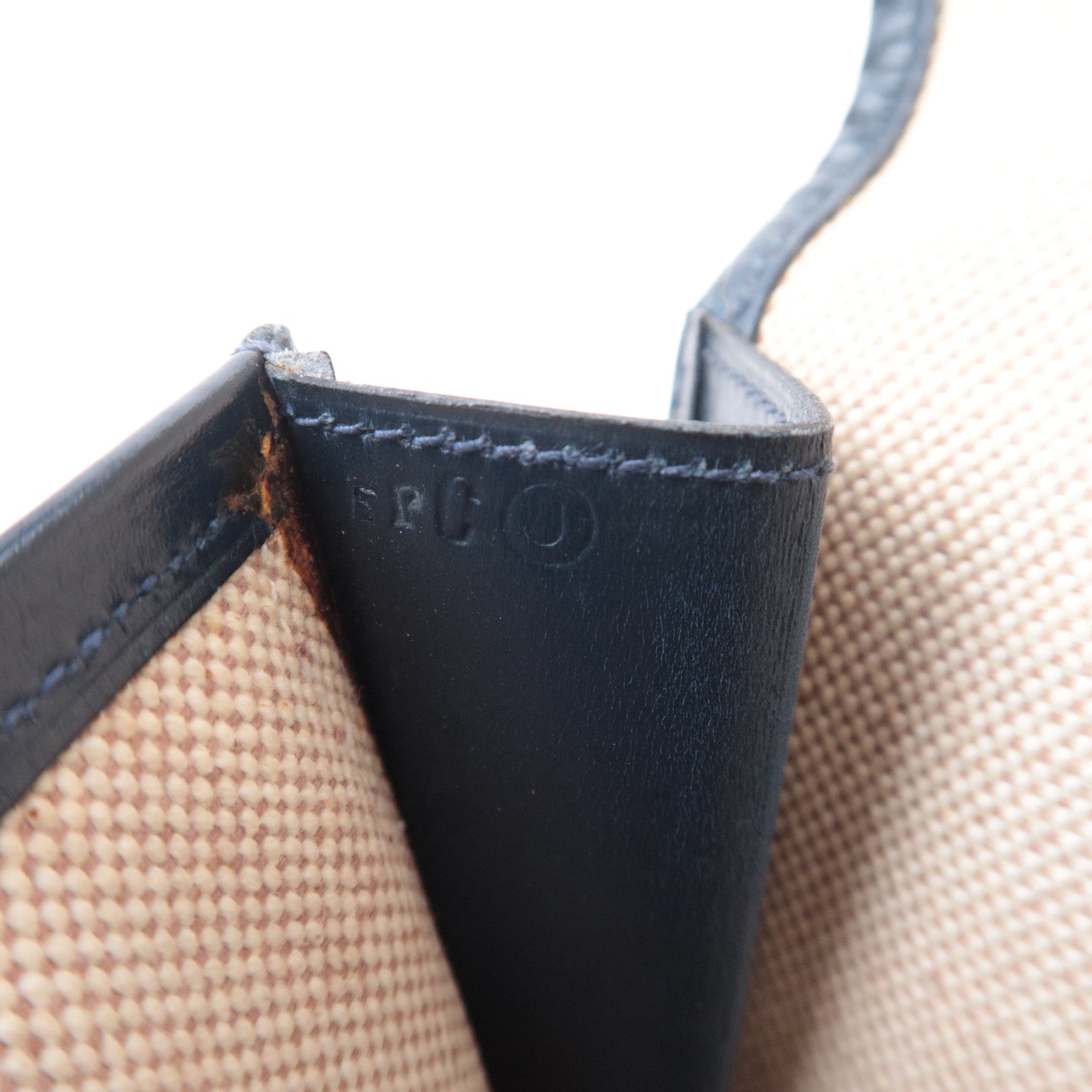 HERMES Jige PM Box Calf Clutch Bag 〇J Stamp (1980) Navy