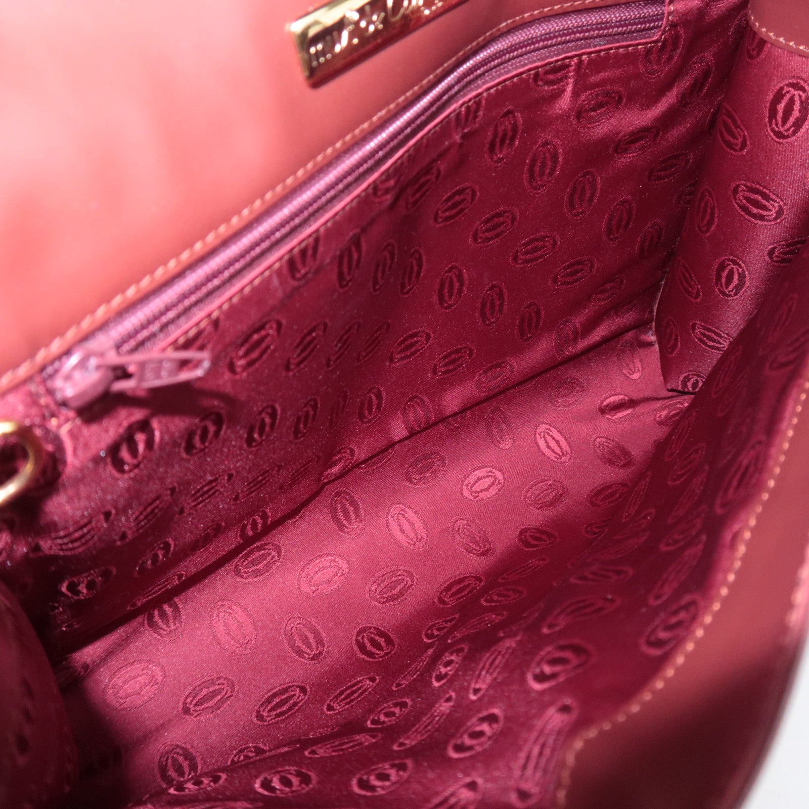 Cartier Must Line Leather Clutch Bag Bordeaux
