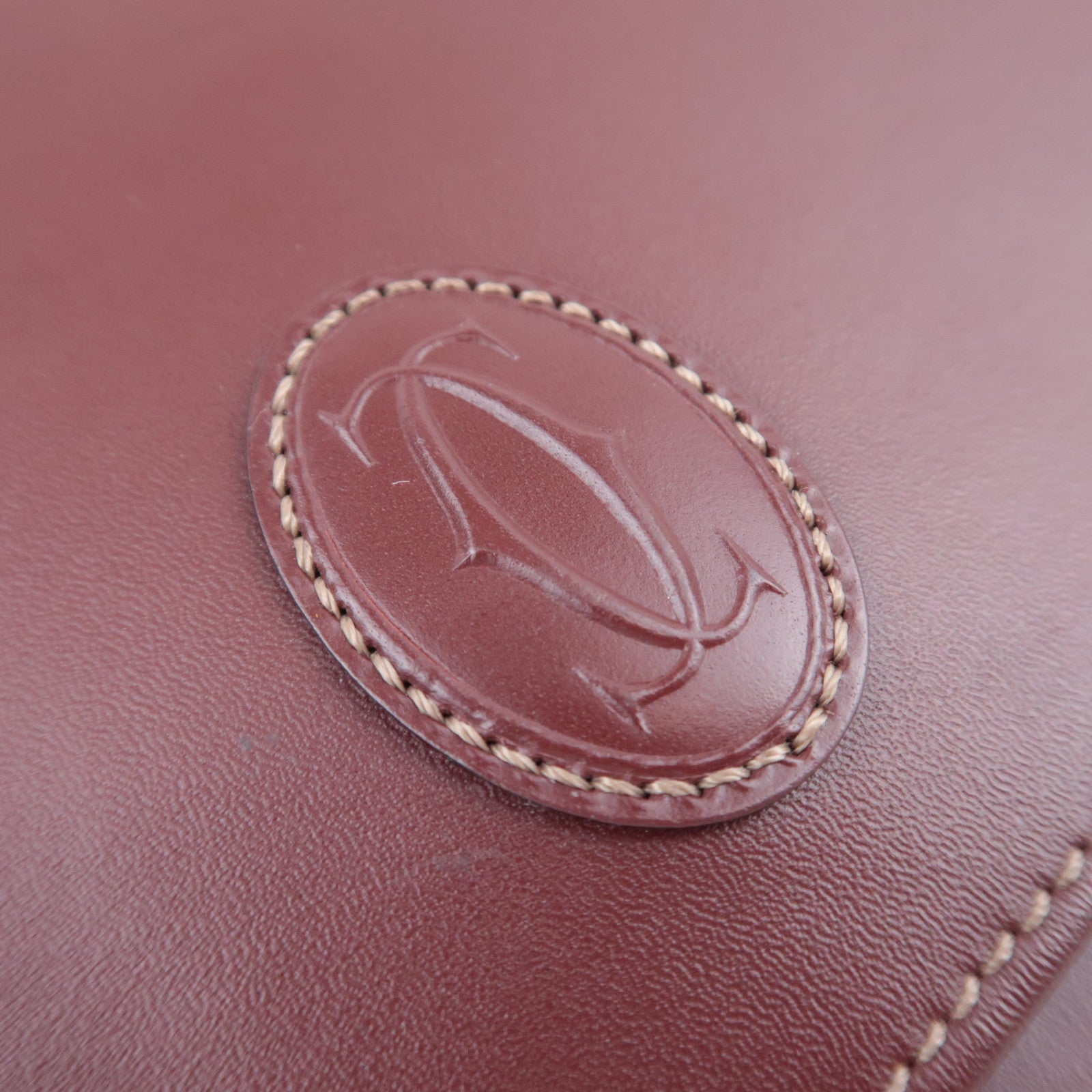 Cartier Must Line Leather Clutch Bag Bordeaux
