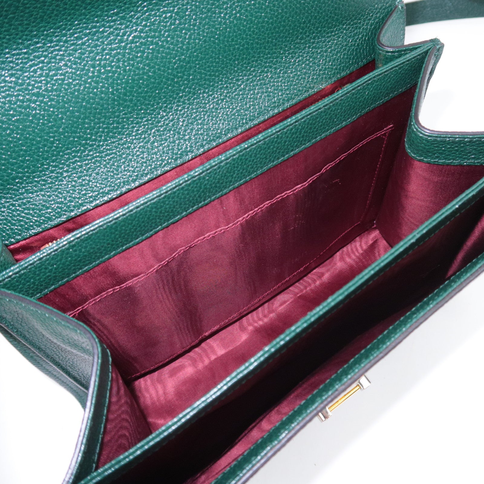 GUCCI Zumi Leather Shoulder Bag Green 576388