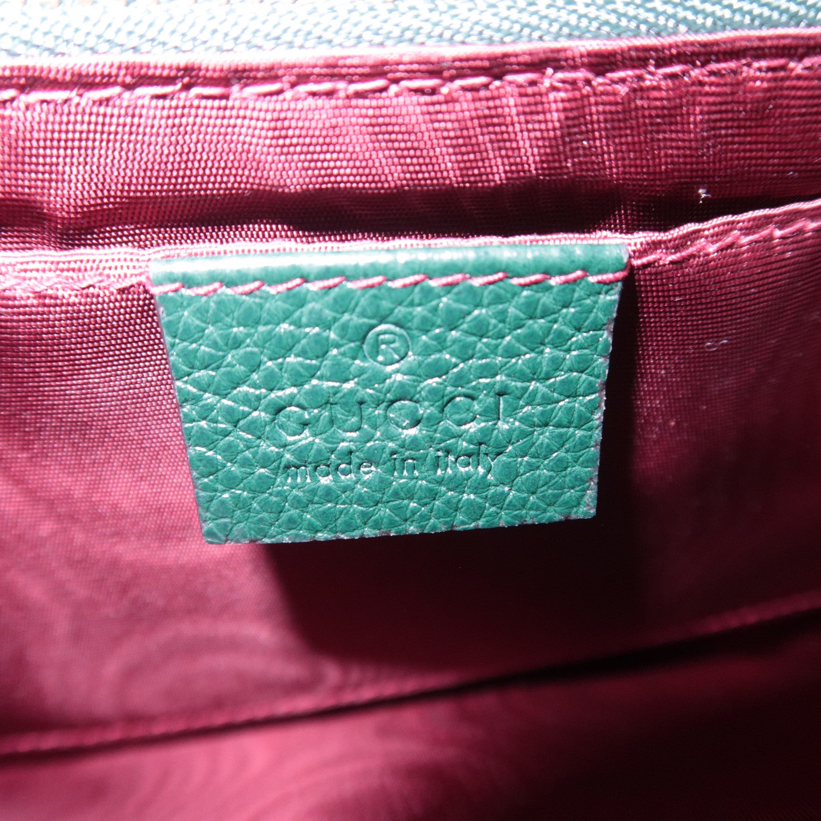 GUCCI Zumi Leather Shoulder Bag Green 576388