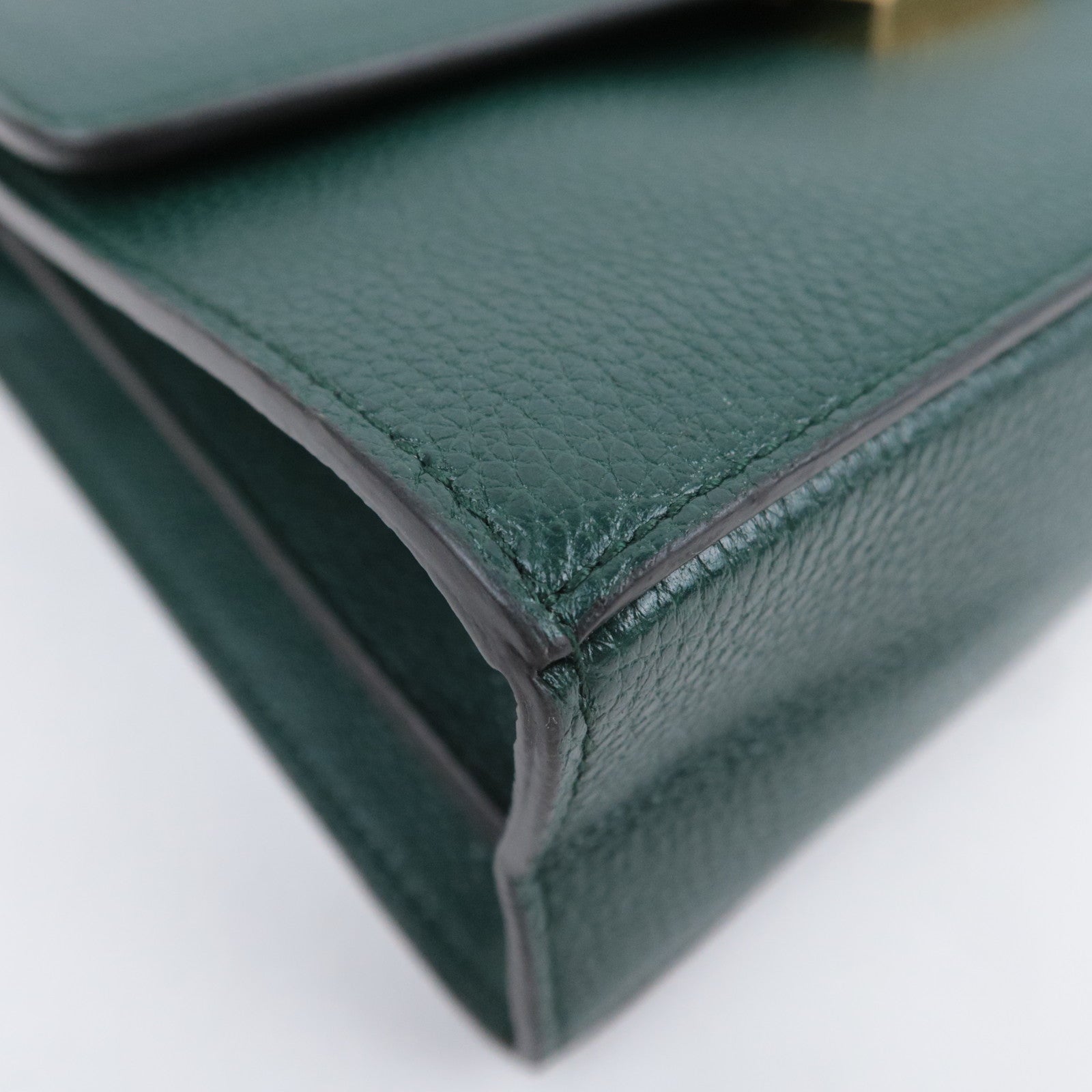 GUCCI Zumi Leather Shoulder Bag Green 576388