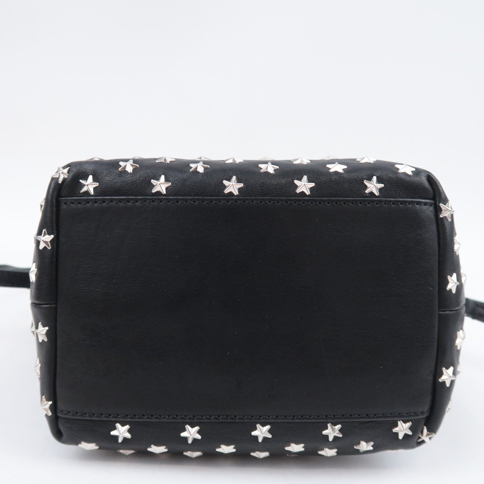 JIMMY CHOO Star Studs 2Way Leather Handbag Black