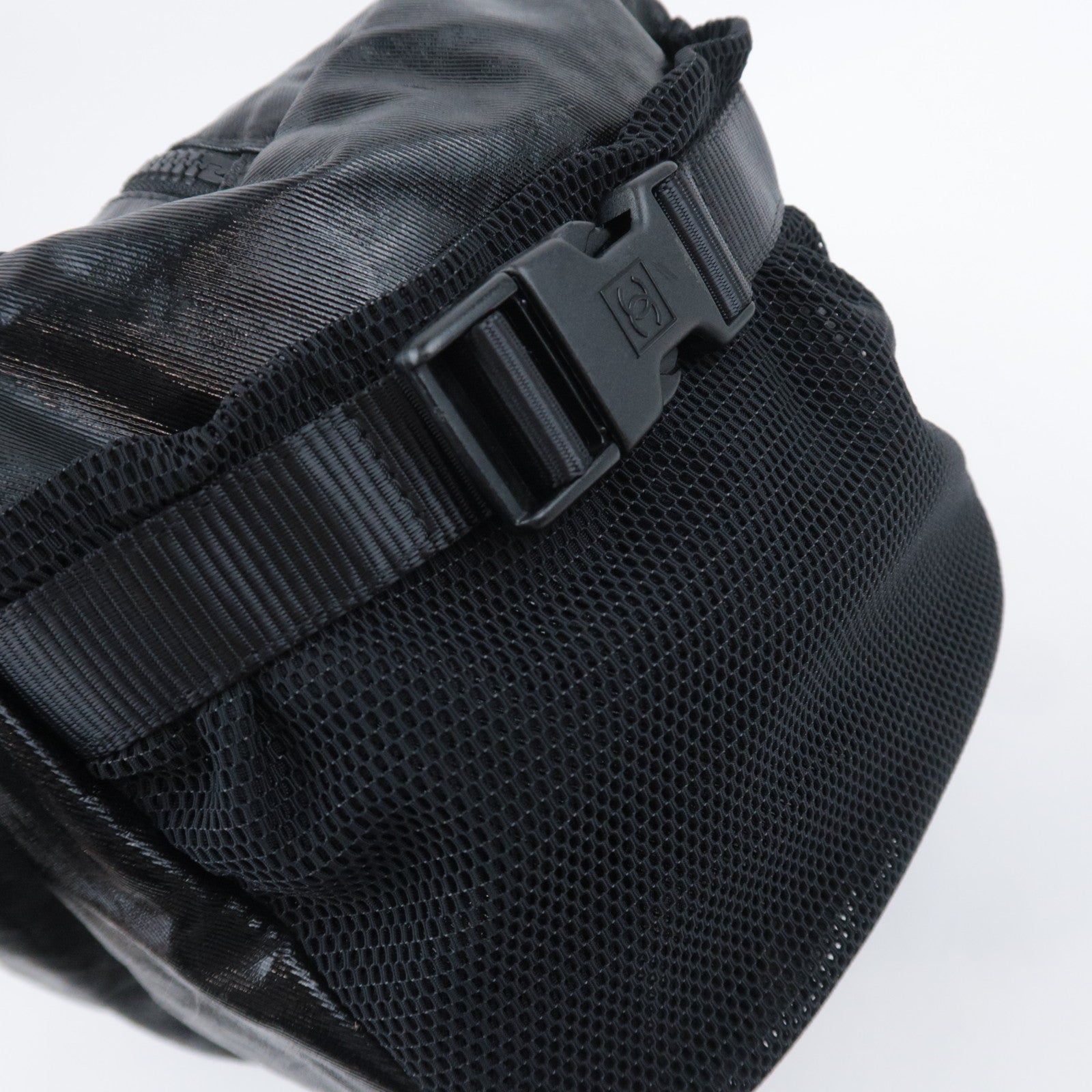 CHANEL Chanel Sports Boston Bag Coated Canvas Black