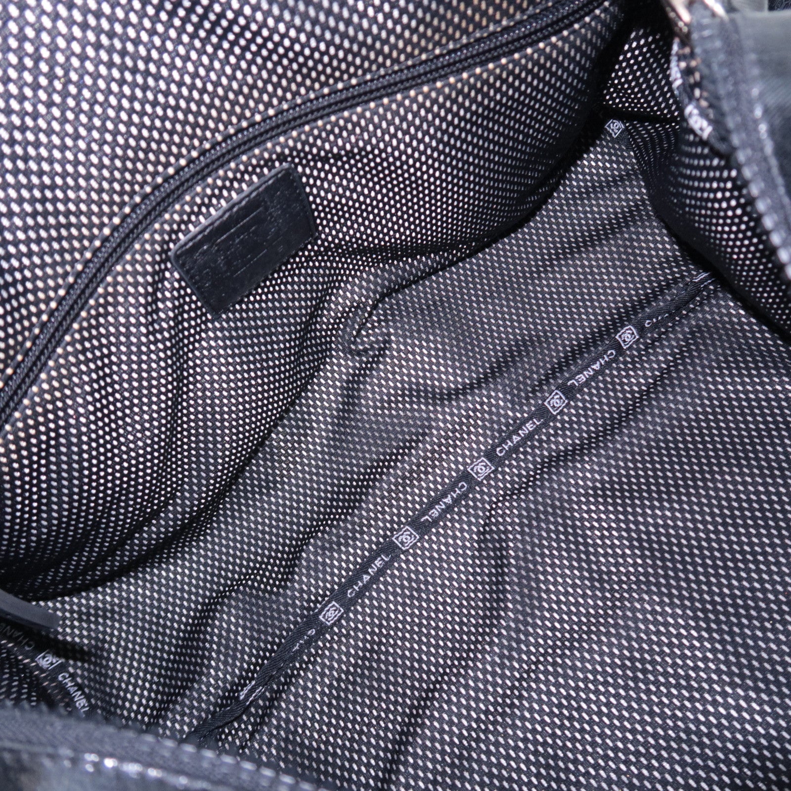 CHANEL Chanel Sports Boston Bag Coated Canvas Black