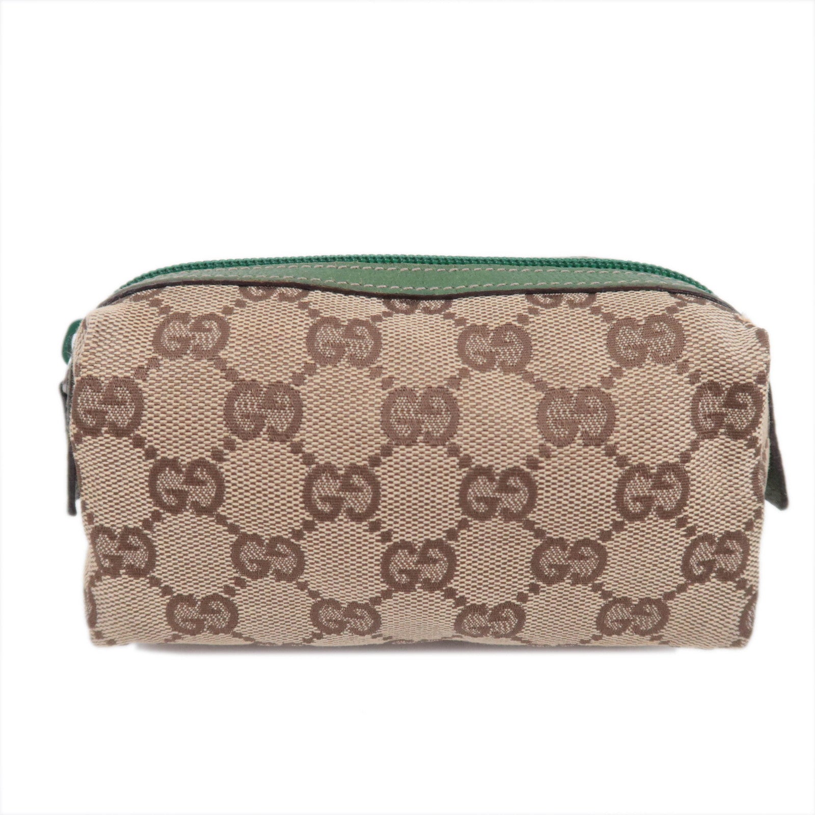 GUCCI GG Canvas Small Cosmetic Pouch Beige Green 2959691114