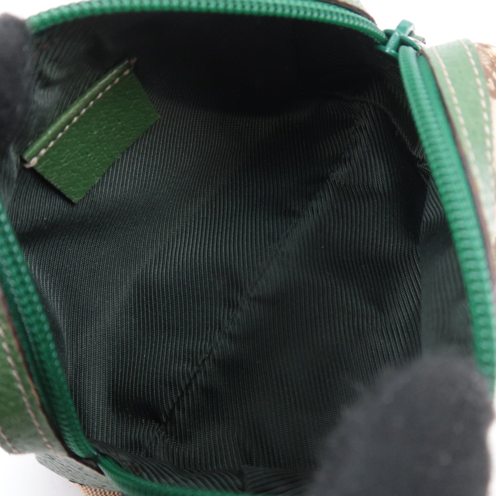 GUCCI GG Canvas Small Cosmetic Pouch Beige Green 29596