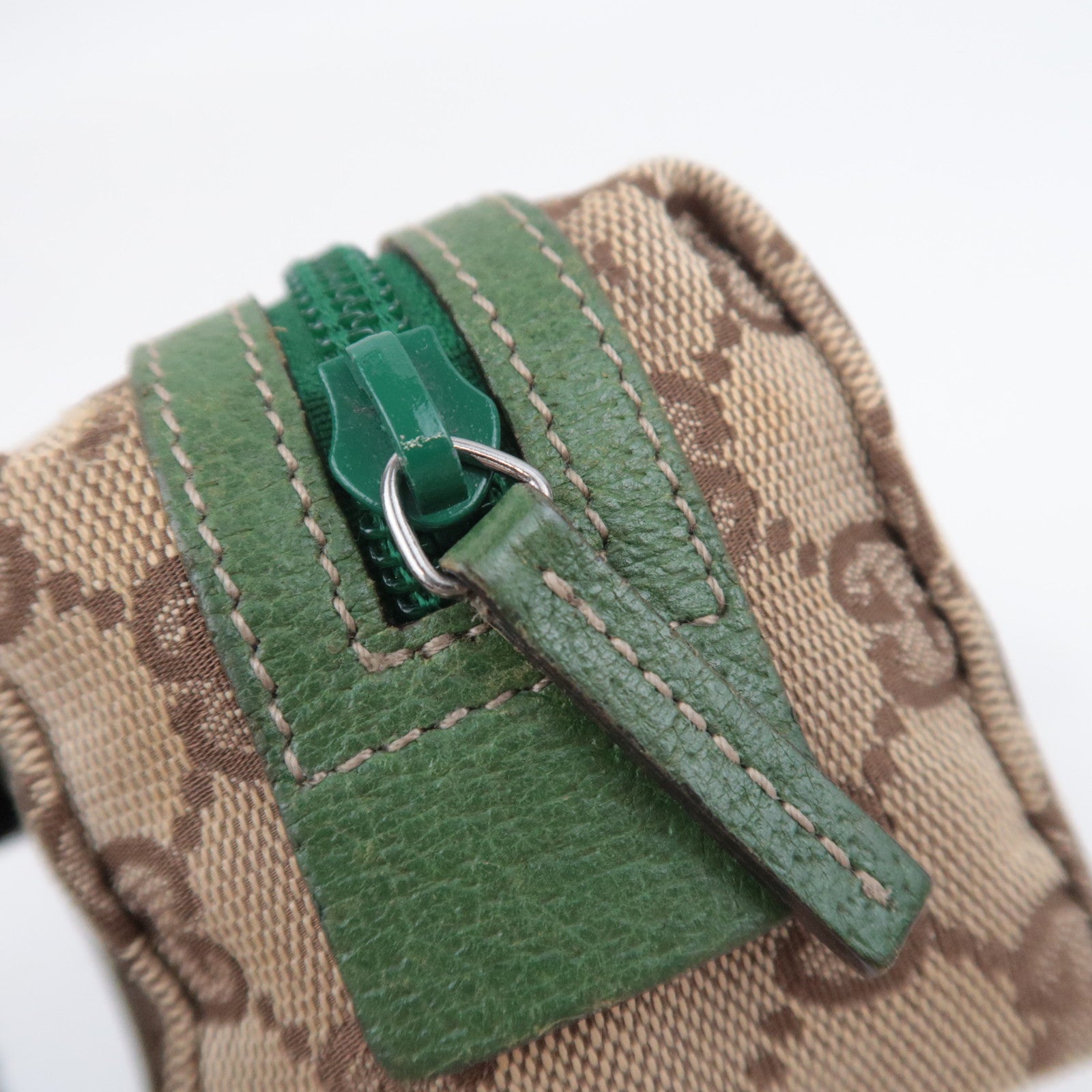 GUCCI GG Canvas Small Cosmetic Pouch Beige Green 29596