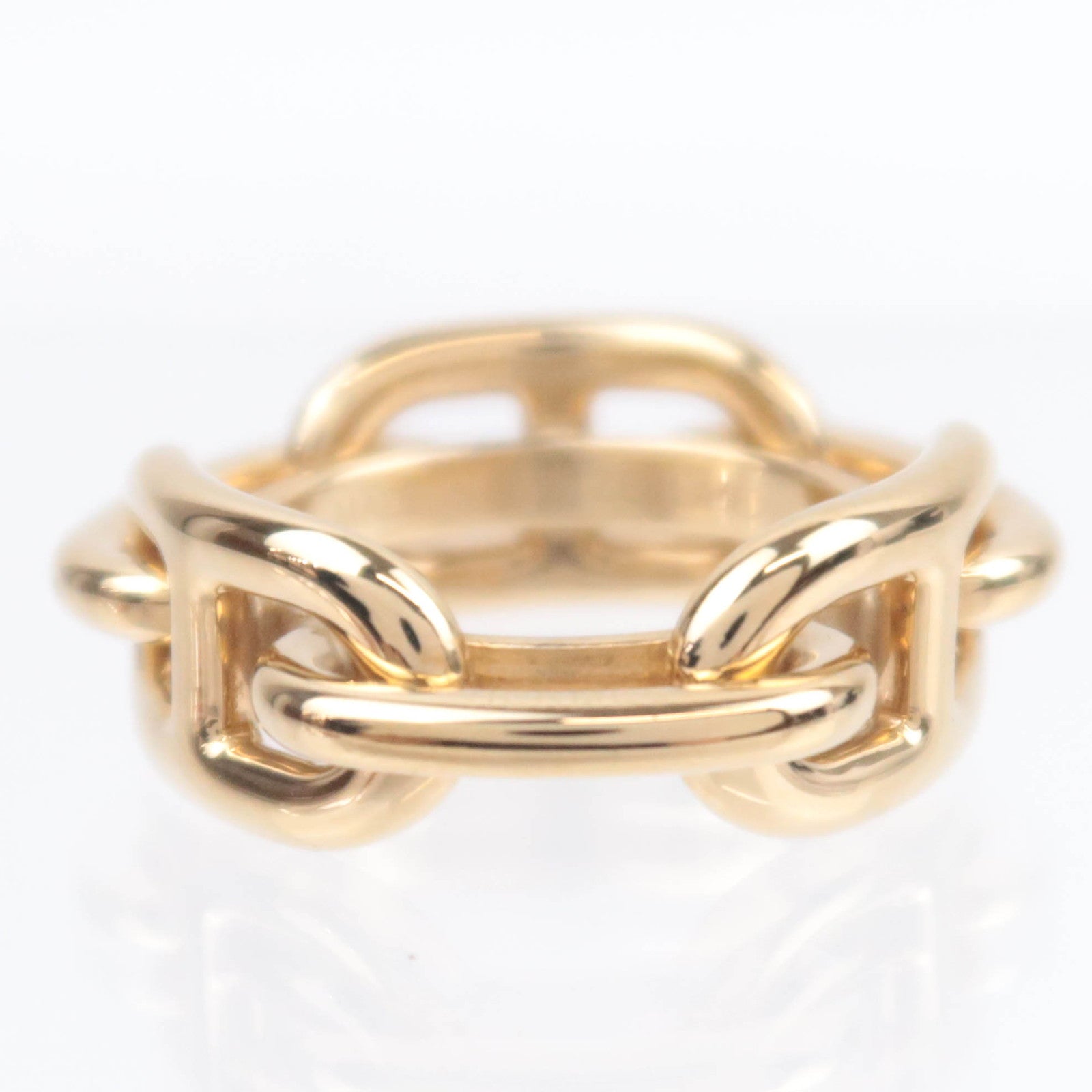 HERMES Chaine D'Ancre Scarf Ring Gold Color