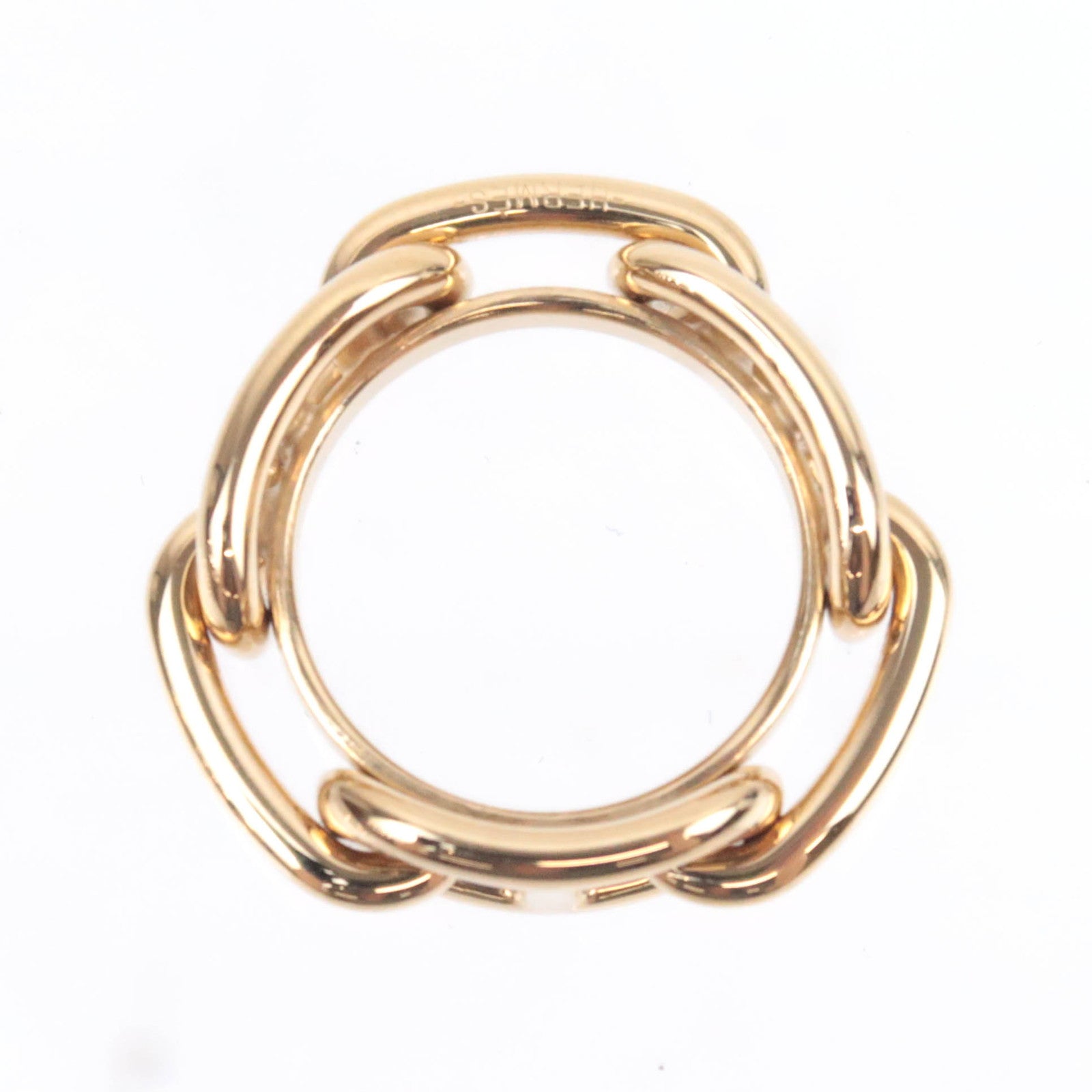 HERMES Chaine D'Ancre Scarf Ring Gold Color