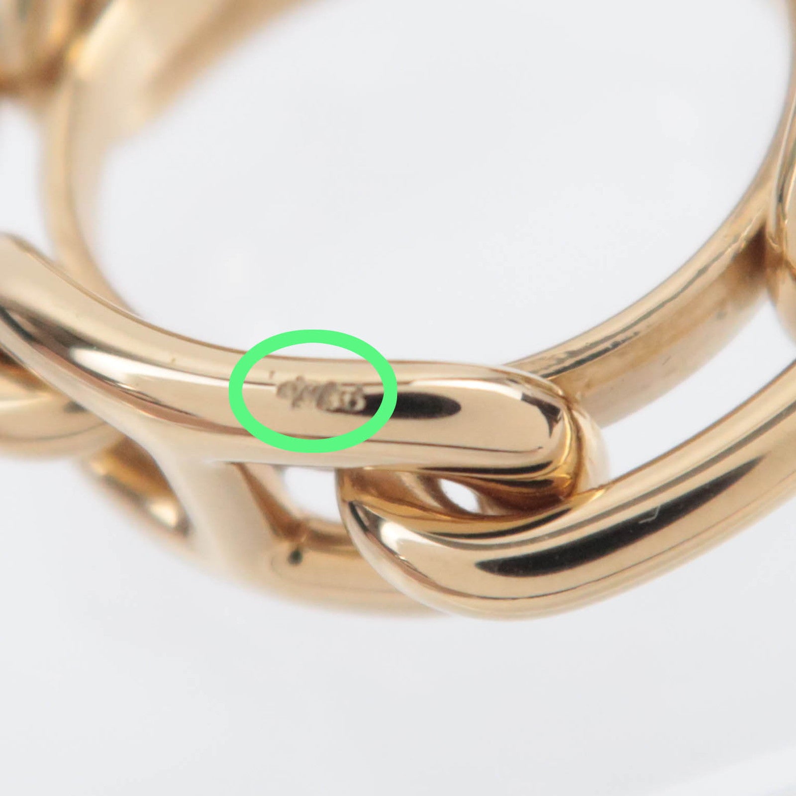 HERMES Chaine D'Ancre Scarf Ring Gold Color