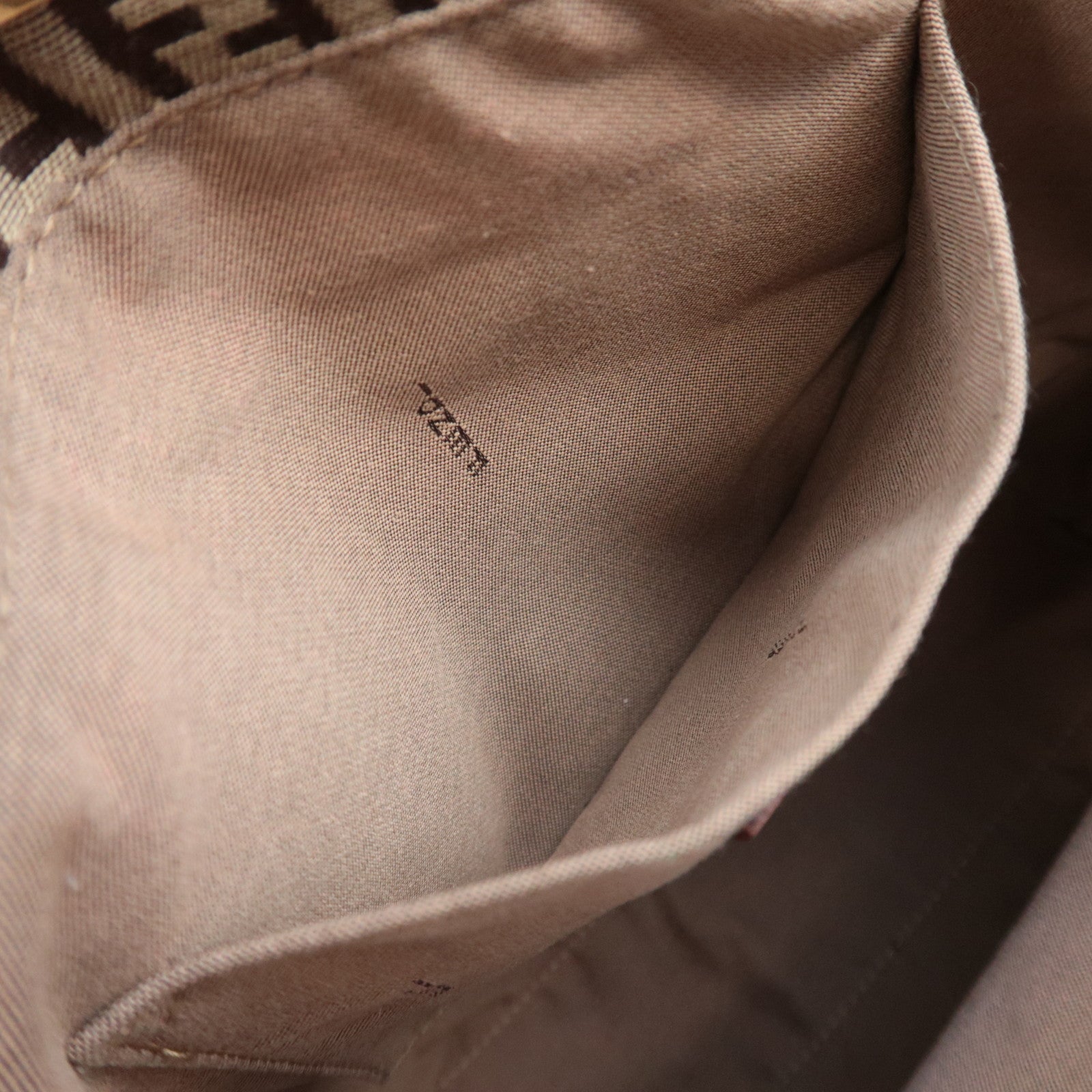 FENDI Zucchino Canvas Leather Tote Bag Beige Pink 8BH139