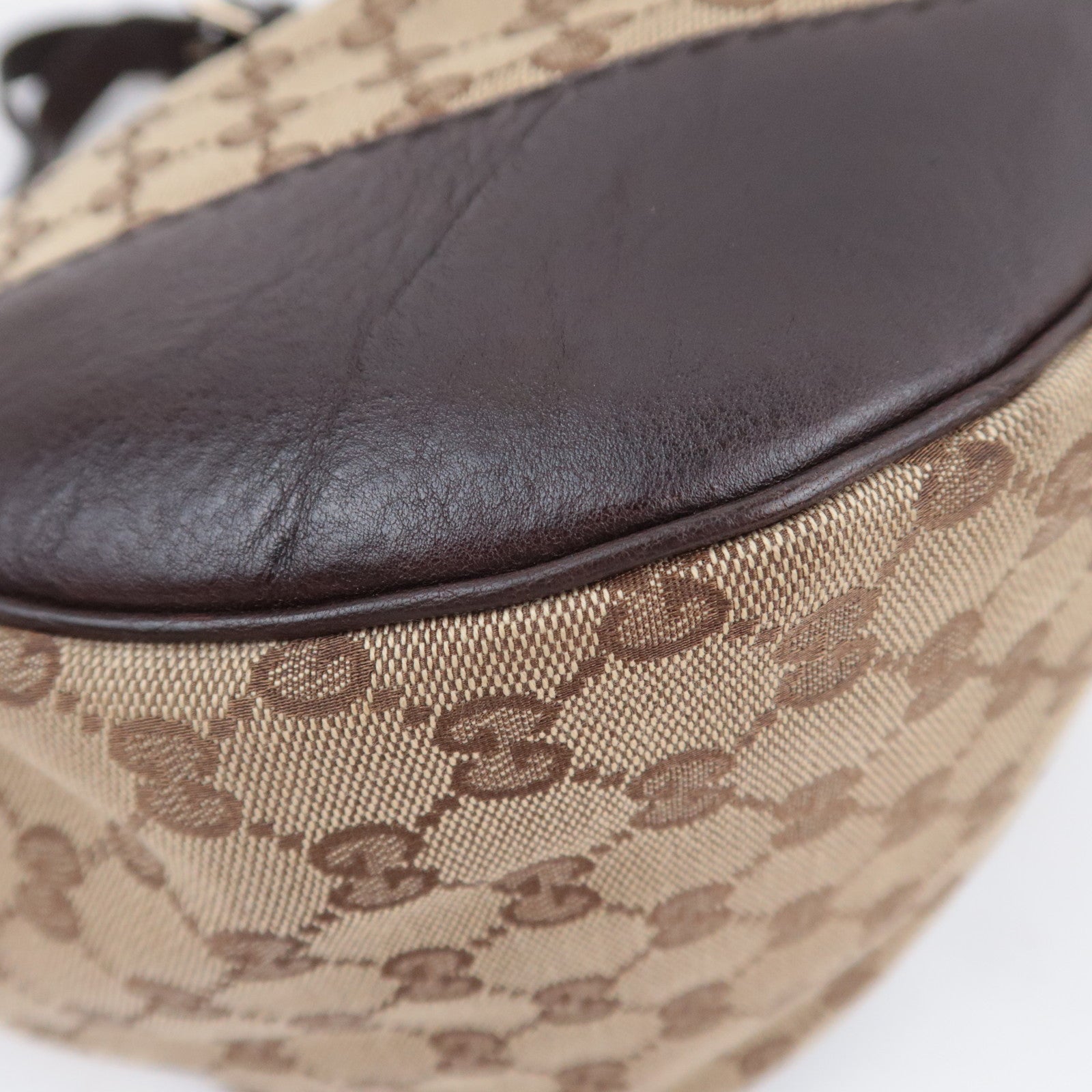 GUCCI Charlotte GG Canvas Shoulder Bag Beige Brown 203504
