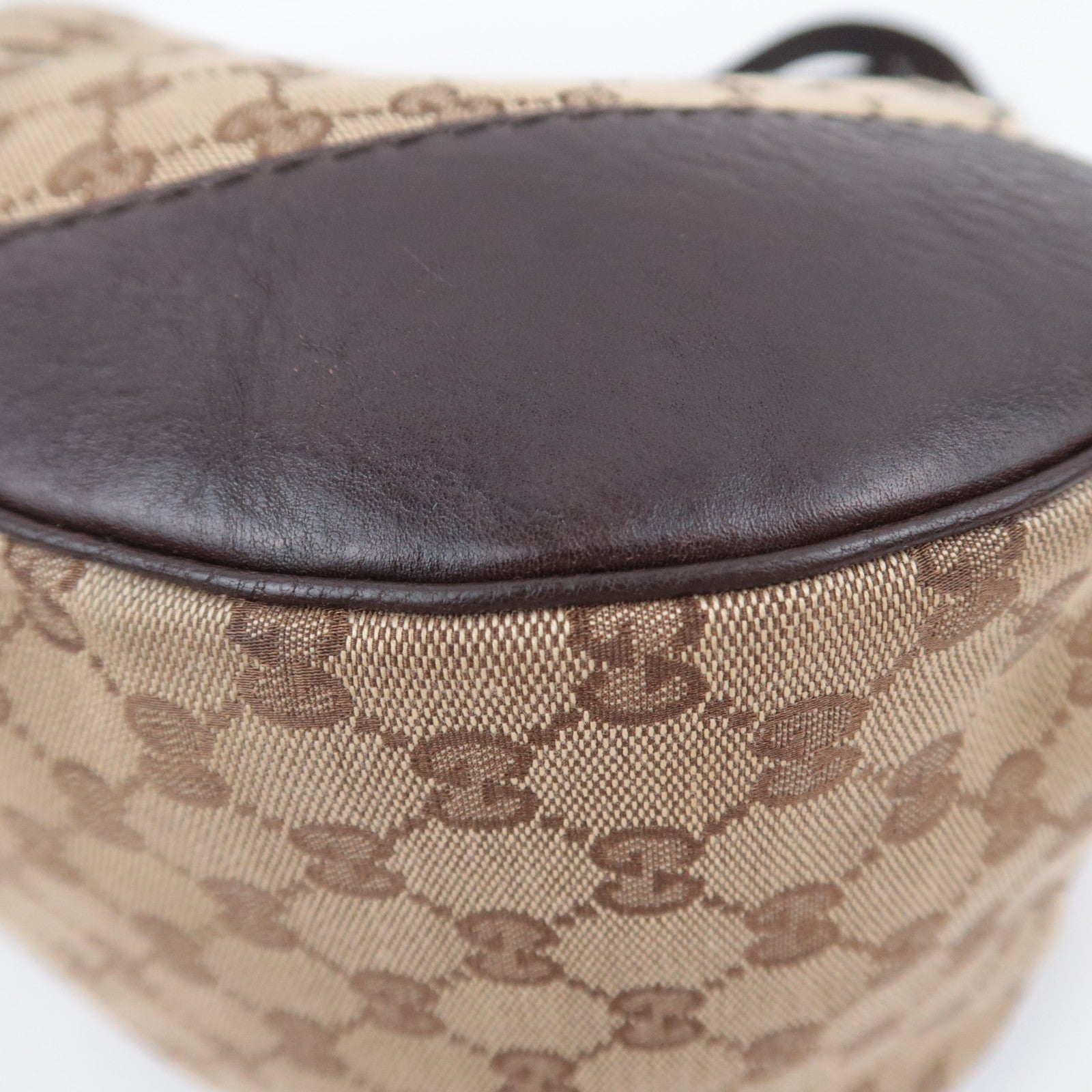 GUCCI Charlotte GG Canvas Shoulder Bag Beige Brown 203504