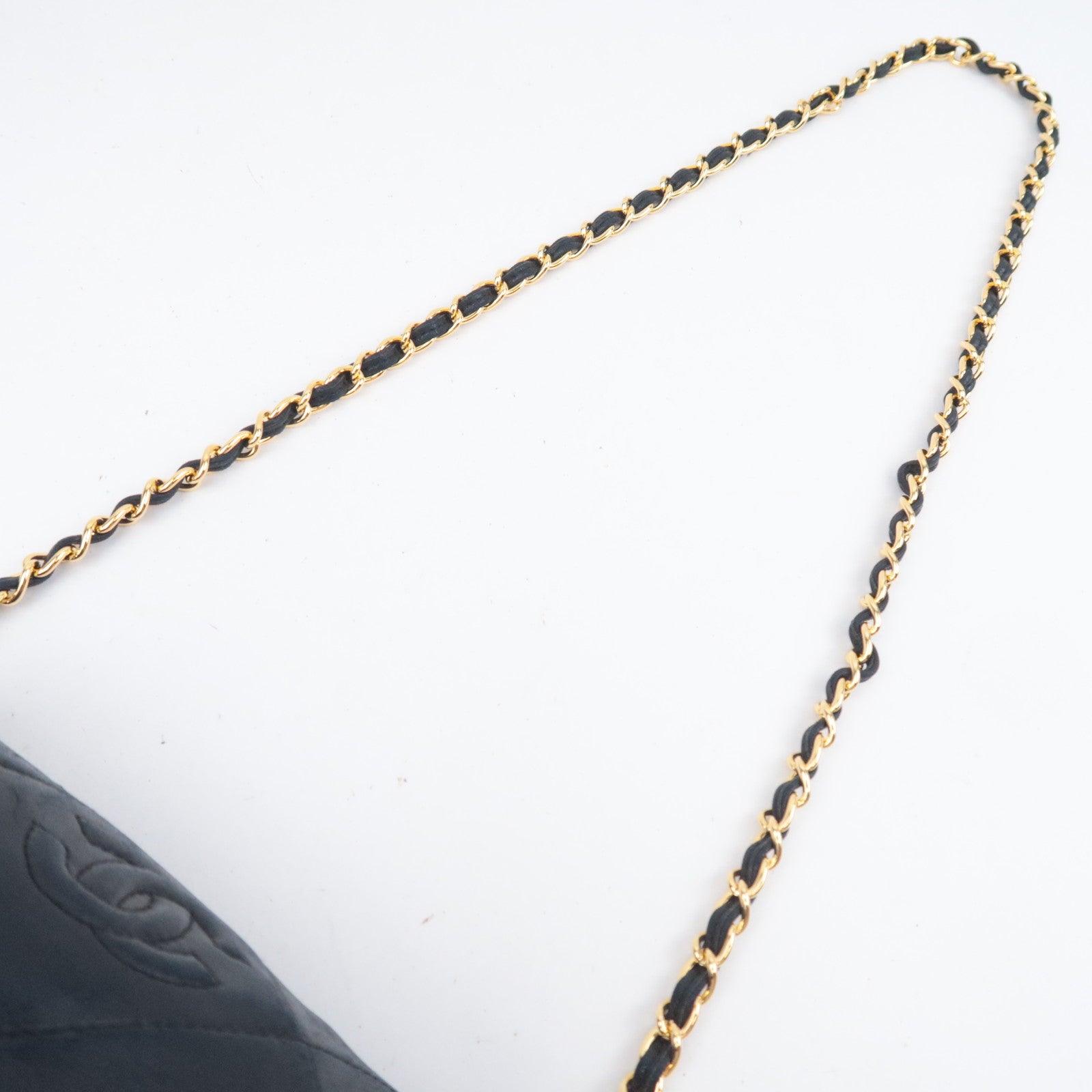 CHANEL Coco Mark Matelasse Tassel Chain Shoulder Bag Lambskin Black Gold HDW