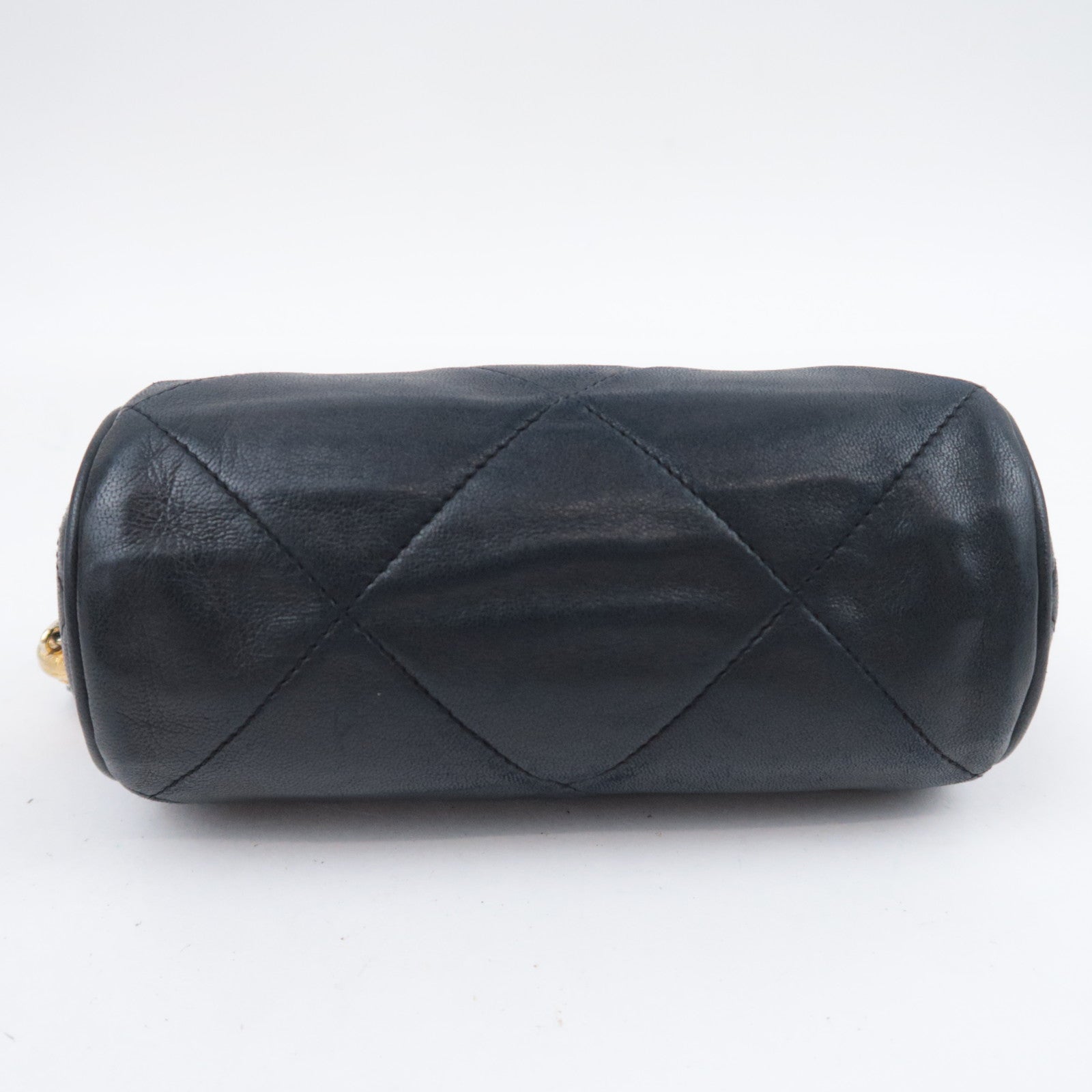 CHANEL Coco Mark Matelasse Tassel Chain Shoulder Bag Lambskin Black Gold HDW