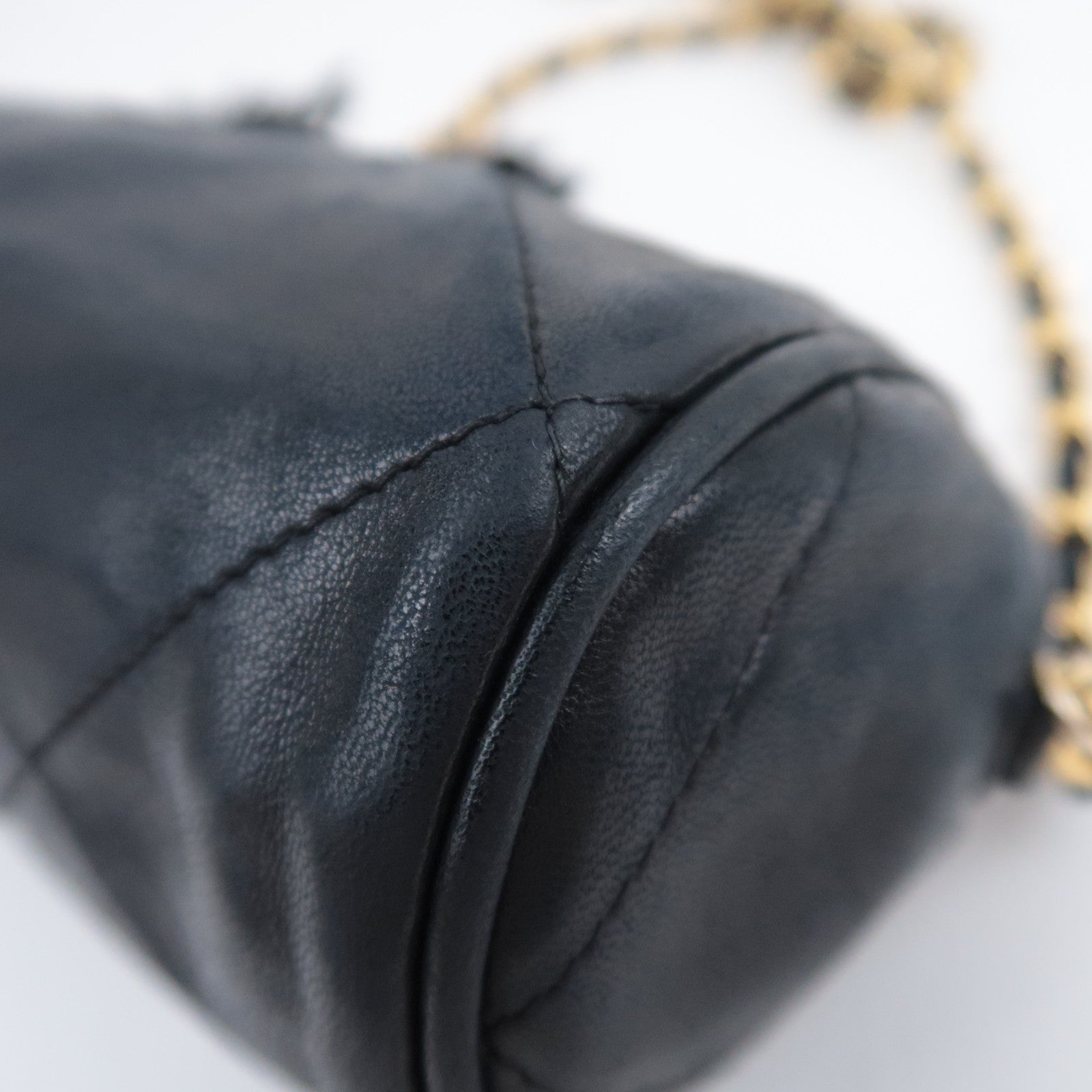 CHANEL Coco Mark Matelasse Tassel Chain Shoulder Bag Lambskin Black Gold HDW