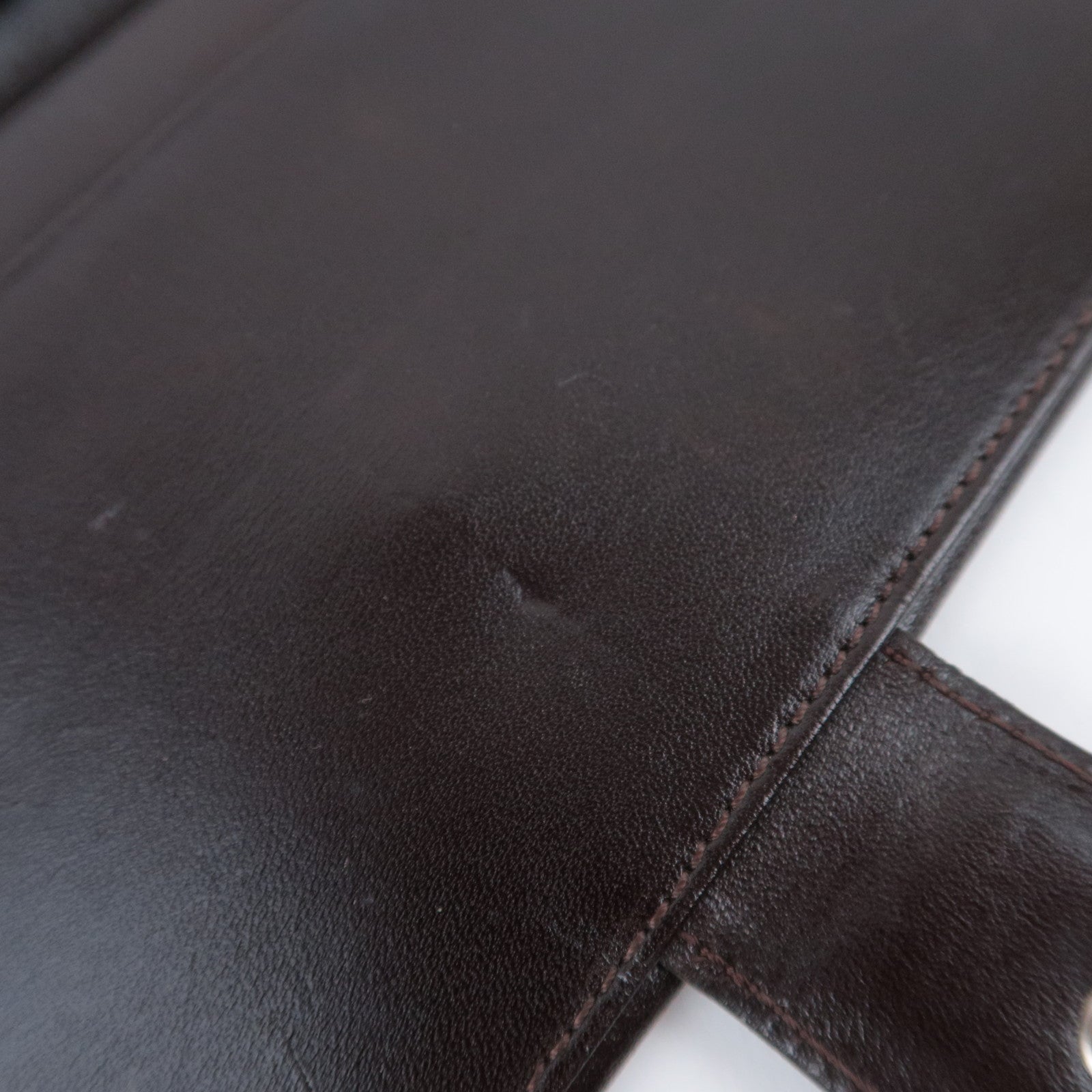 FENDI Zucca Canvas Leather Long Wallet Brown Black 01339