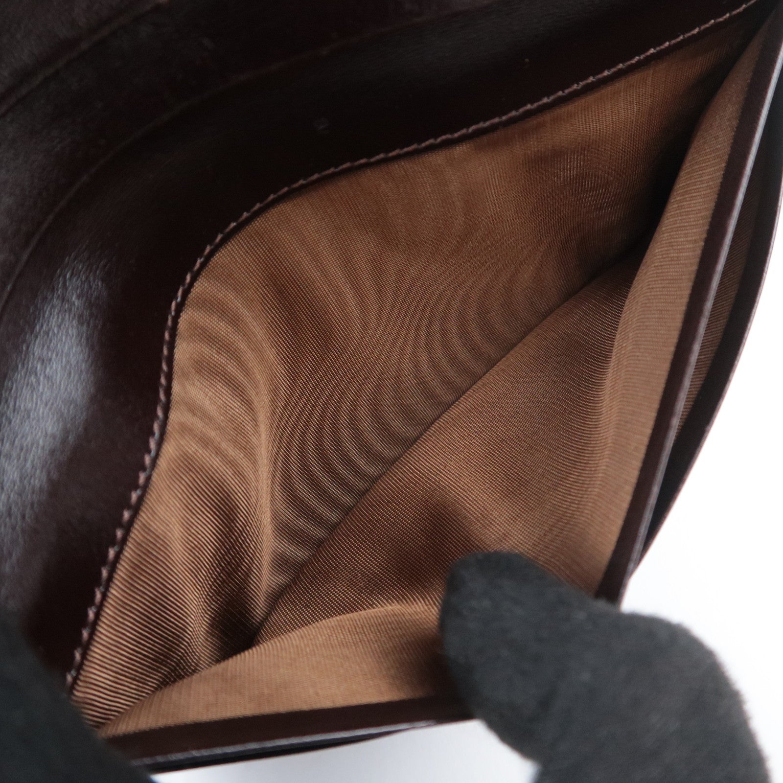 FENDI Zucca Canvas Leather Long Wallet Brown Black 01339