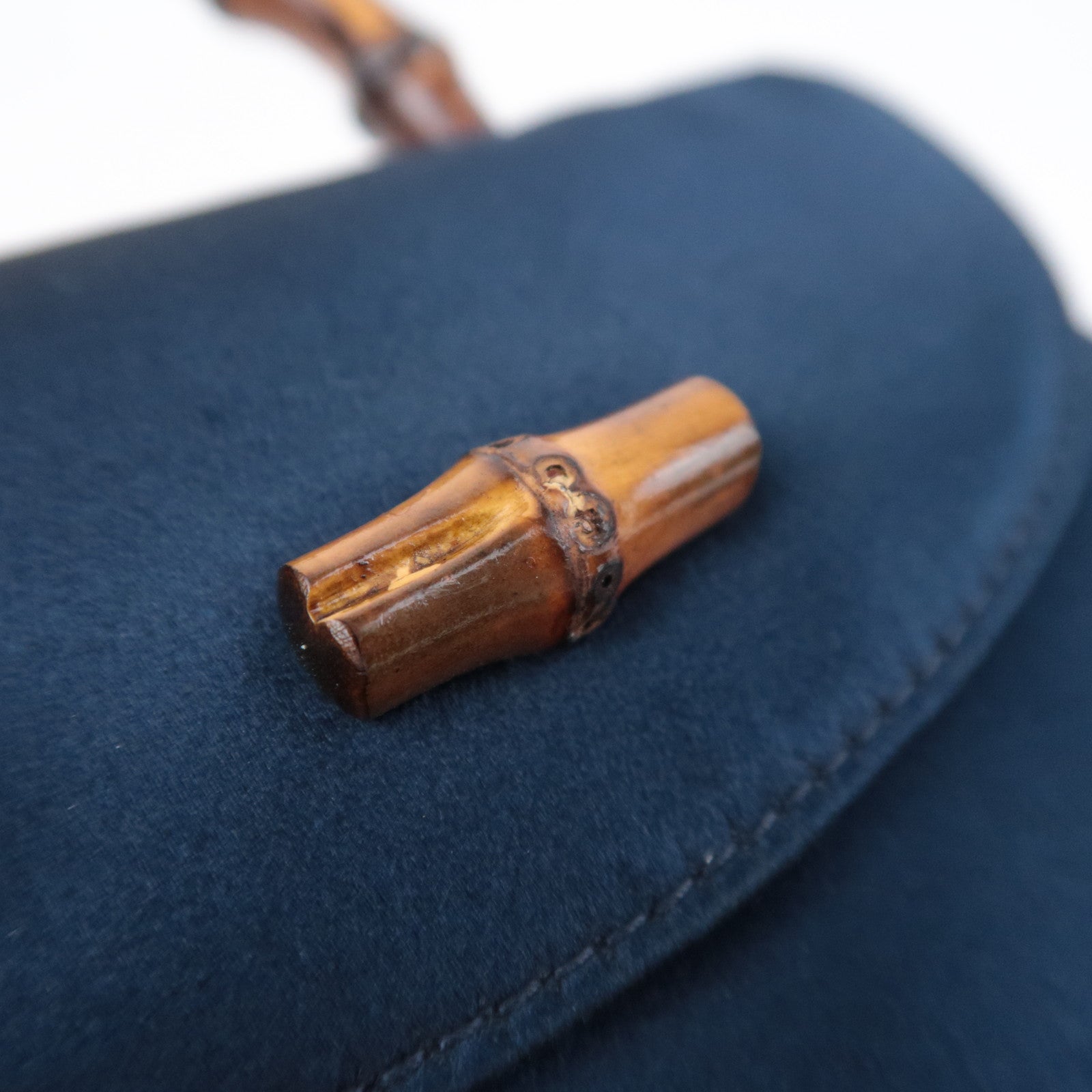 GUCCI Bamboo Mini Satin Handbag Navy 005.109.0259